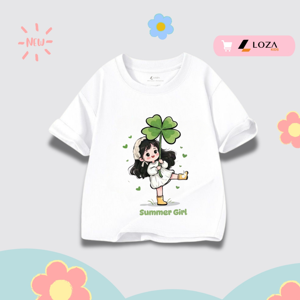 Áo thun bé gái in hình 'Cô gái ôm hoa' nhiều mẫu - Loza Kids AT063_thumbnail_7