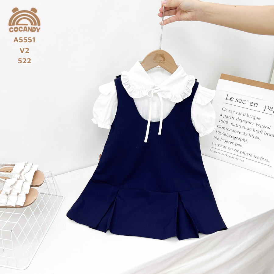 Váy 2 dây XANH THAN phối nơ buộc_thumbnail_3