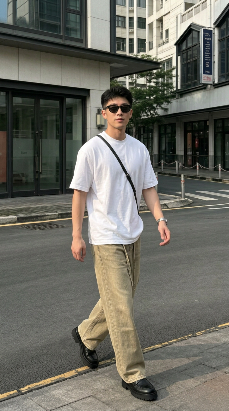 Áo thun trơn form rộng ATT01 Miucho vải cotton cổ tròn in basic Top Trắng_thumbnail_4