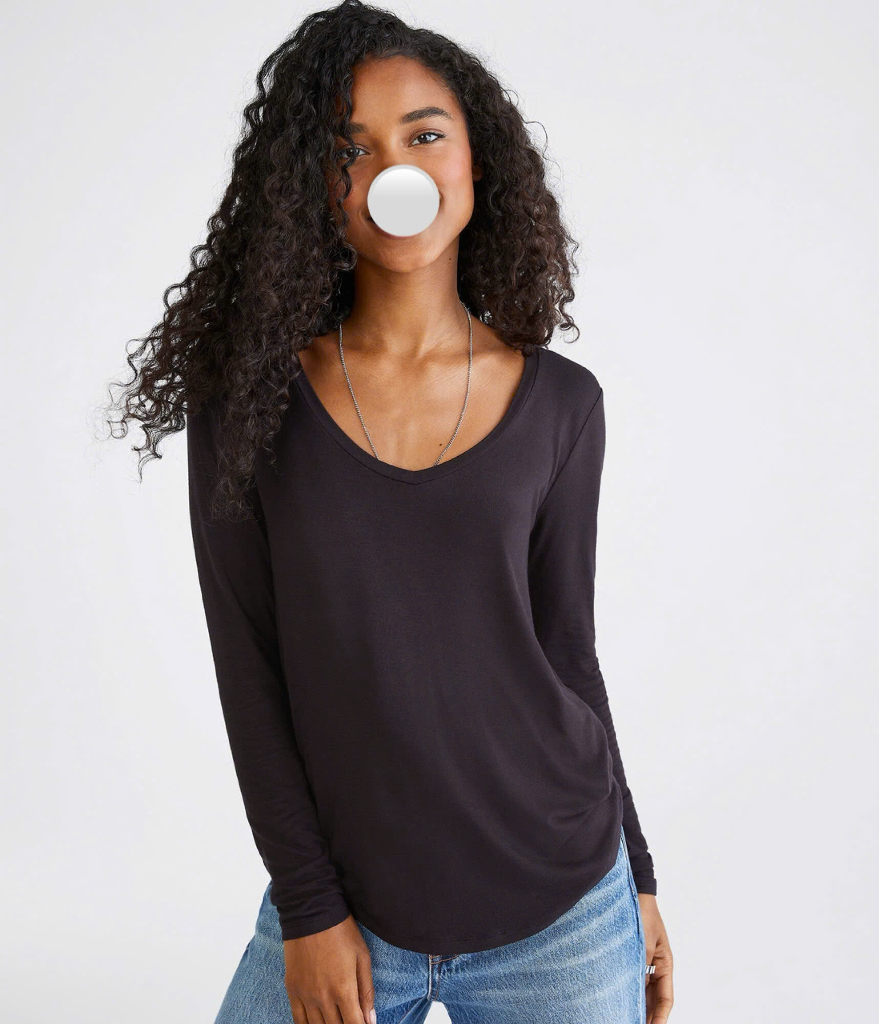 Áo tay dài cổ tim " Seriously Soft " - A607 (Sale)