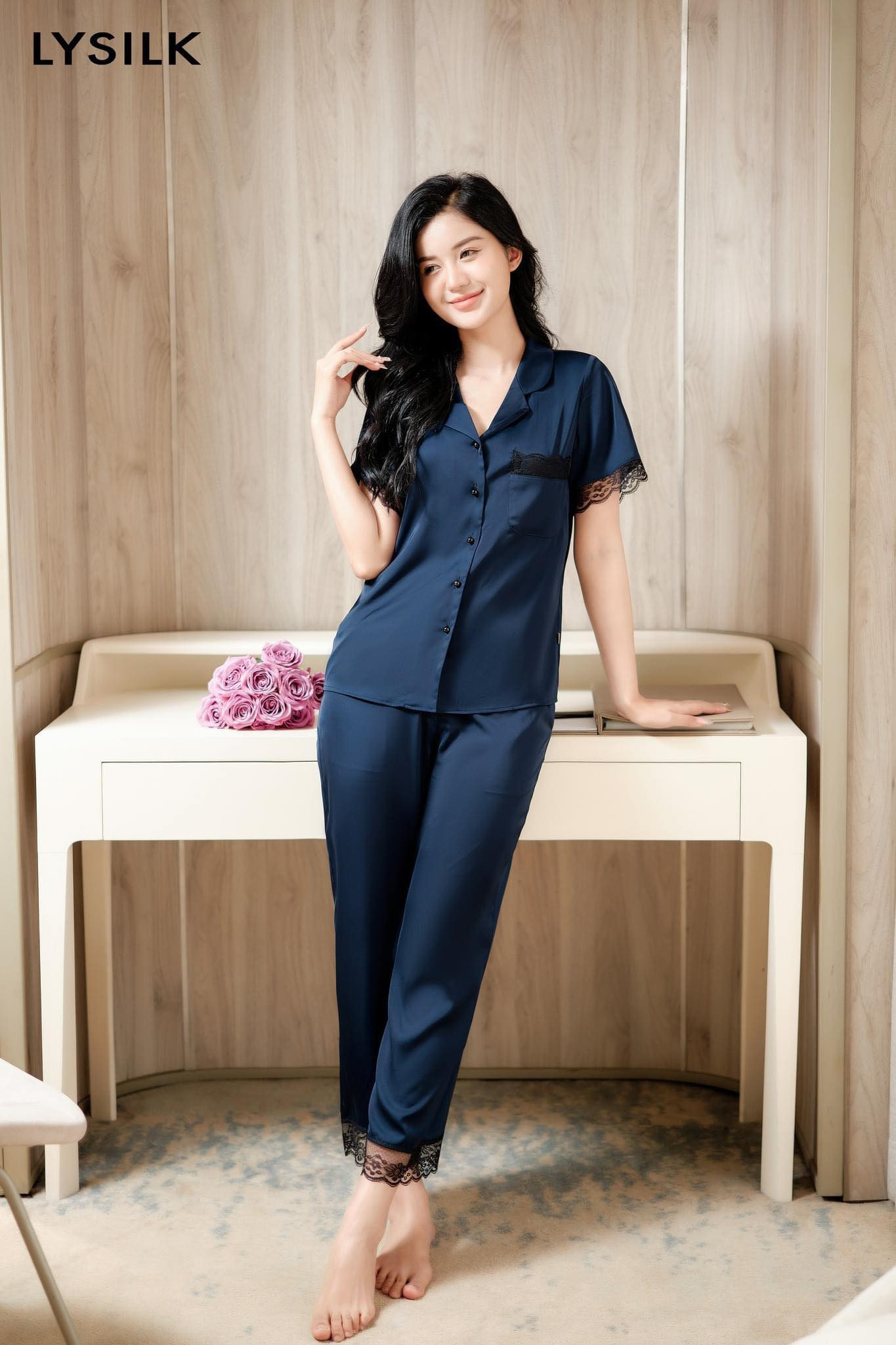 Bộ ngủ áo cộc tay, quần dài BN330