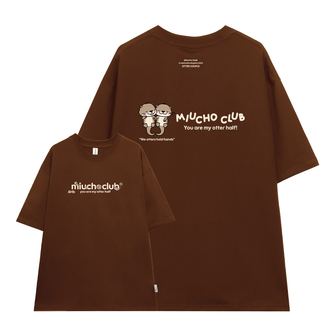 Áo thun cặp nam nữ form rộng 1945 Miucho cổ tròn vải 4c cotton 220gsm thoáng mát in mix_thumbnail_13