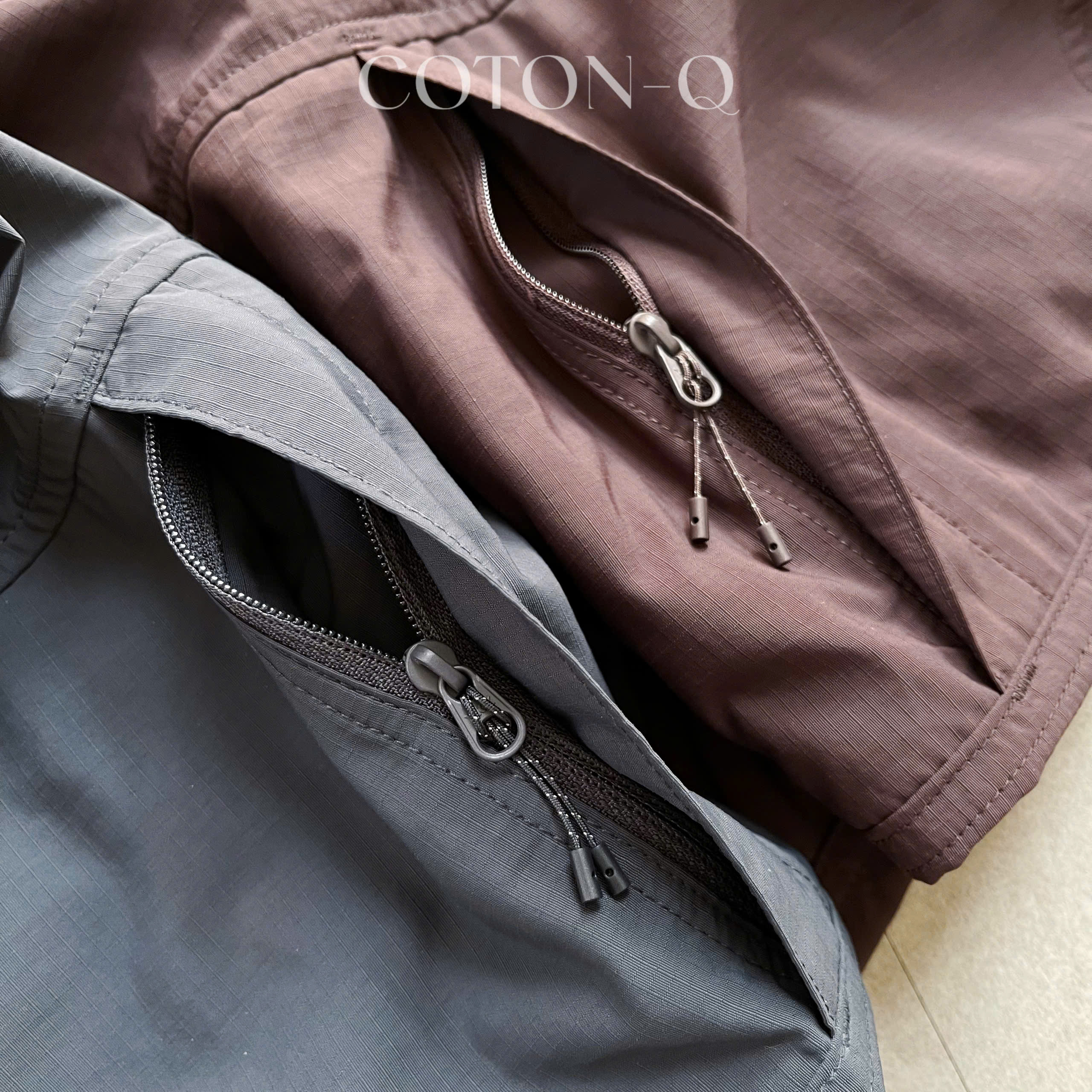 Quần short dù lưng thun xịn ( XÁM )_thumbnail_7