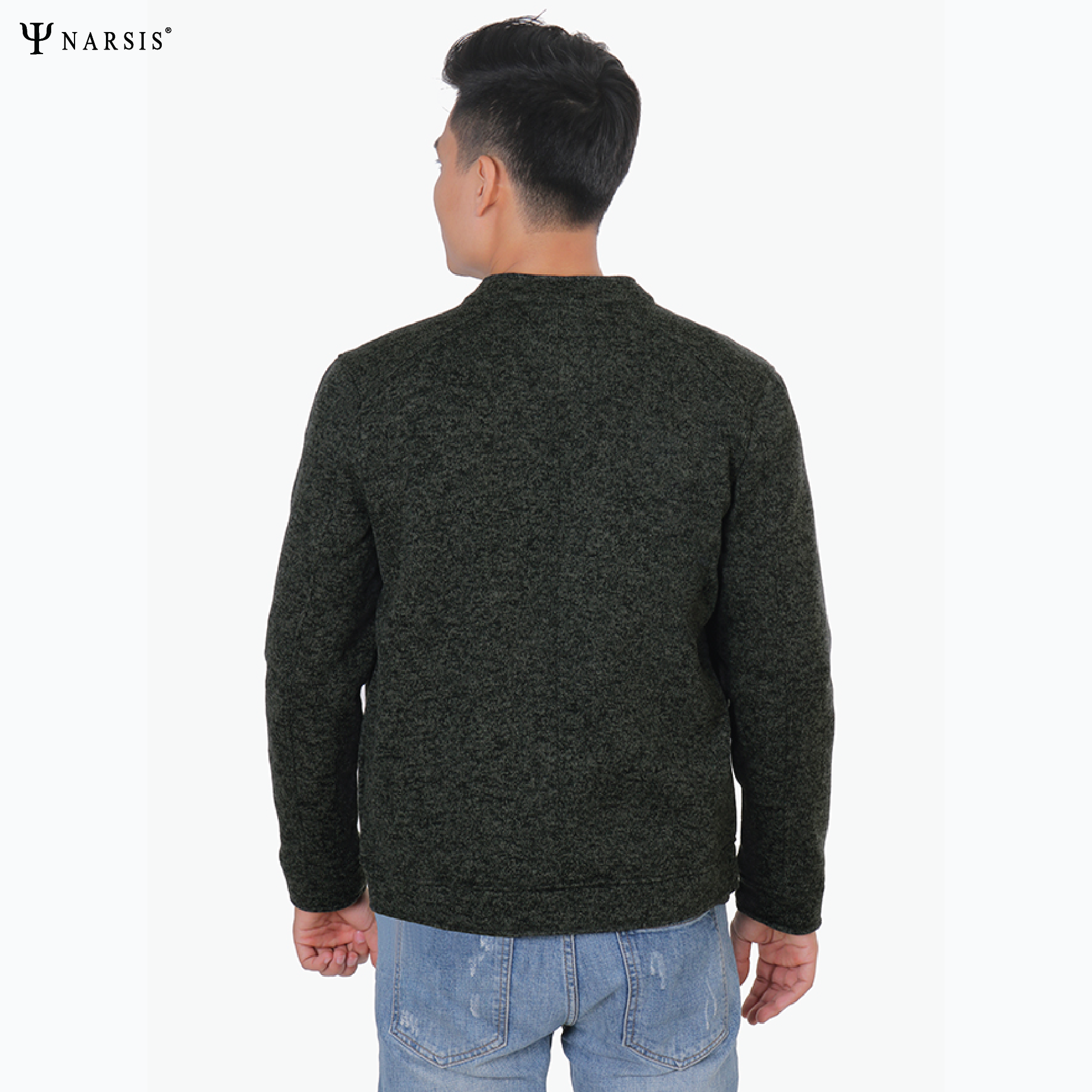 ÁO KHOÁC NAM D8065A NARSIS VẢI LEN COTTON ẤM ÁP, THOÁNG MÁT, GIỮ ẤM TỐT, MỀM MẠI_thumbnail_2