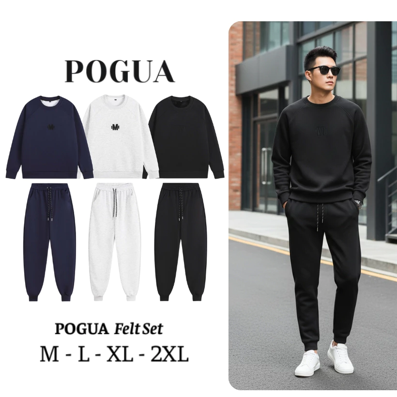 Set Bộ Quần Áo Nỉ Nam Nữ Lót Lông Nhung Dày Dặn Thêu Chữ M