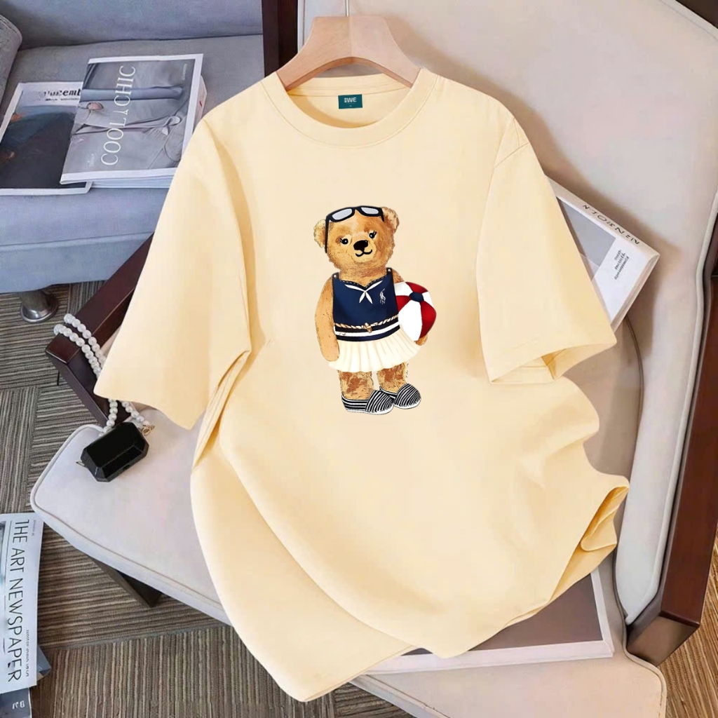 Áo thun unisex UX30-1174 gấu nâu ôm bóng dáng oversized local brand WETEE_thumbnail_1