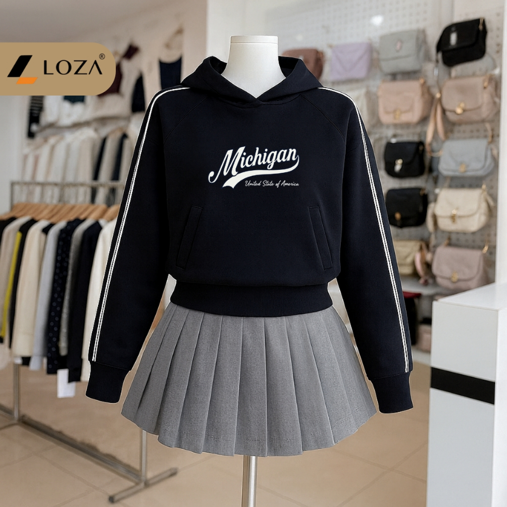 Áo Hoodie nữ dáng ngắn bo gấu in hình  nhiều mẫu - Loza G0433_thumbnail_8