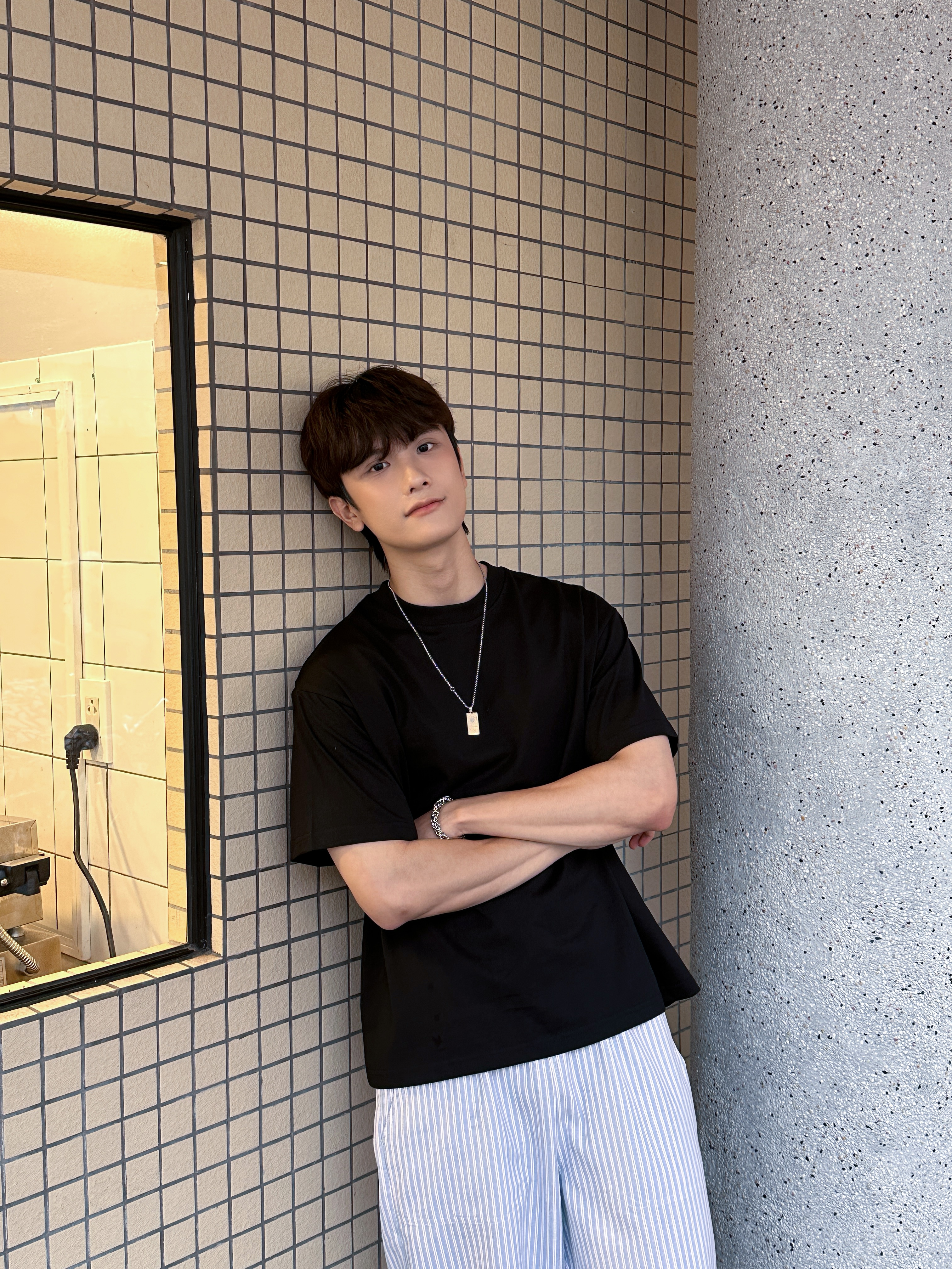 Áo thun trơn unisex form boxy AXT01 Miucho chất vải cotton co giãn 2 chiều_thumbnail_4