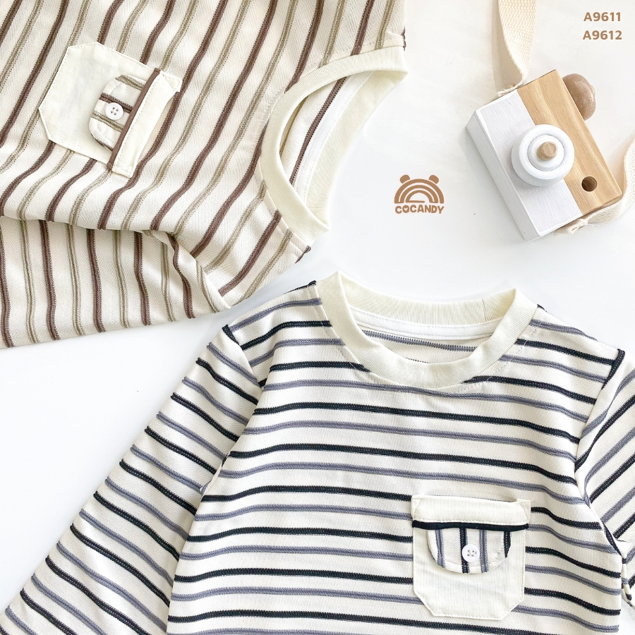 Áo thun dài kẻ ĐEN BE túi ngực_thumbnail_6