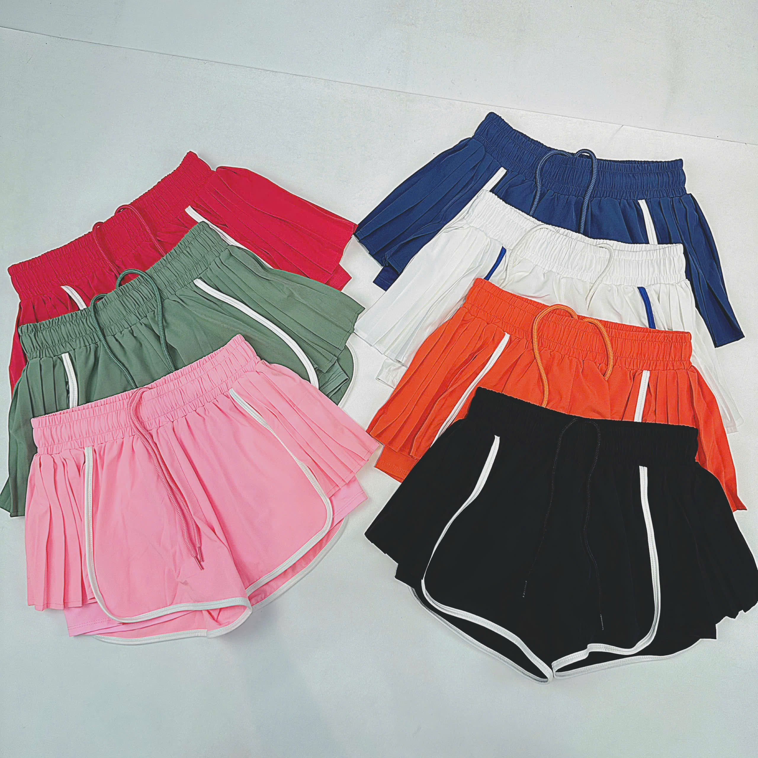 Quần Đùi Thể Thao Nữ Boxer 2 Lớp Xếp Li 2 Bên Phối Viền_thumbnail_15