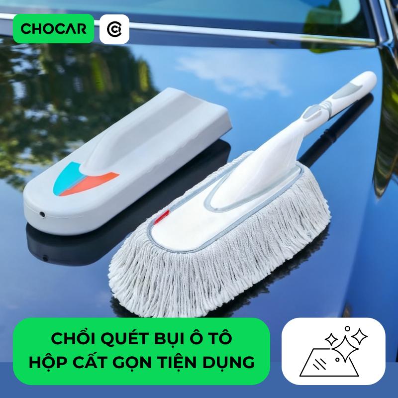 CHOCAR Chổi quét bụi xe ô tô gấp gọn có hộp bảo quản; Lông chải mềm phủ sáp tuyết cao cấp; Chổi cầm tay vệ sinh xe sạch nhanh