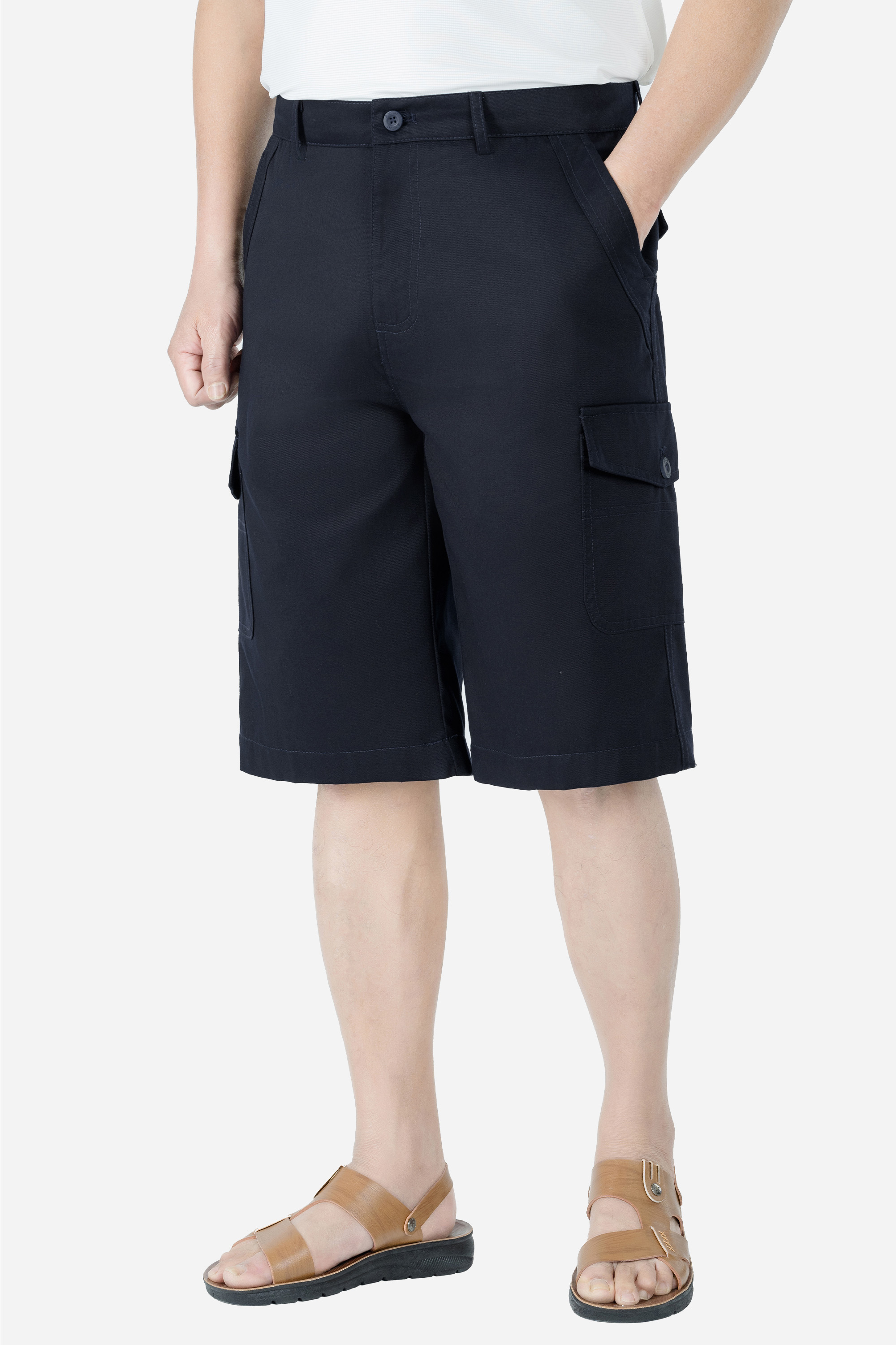 Quần Soọc Kaki Túi Hộp Nam Trung Niên ANCHI Dáng Suông Dài Qua Gối Màu Vỏ Đỗ_thumbnail_32