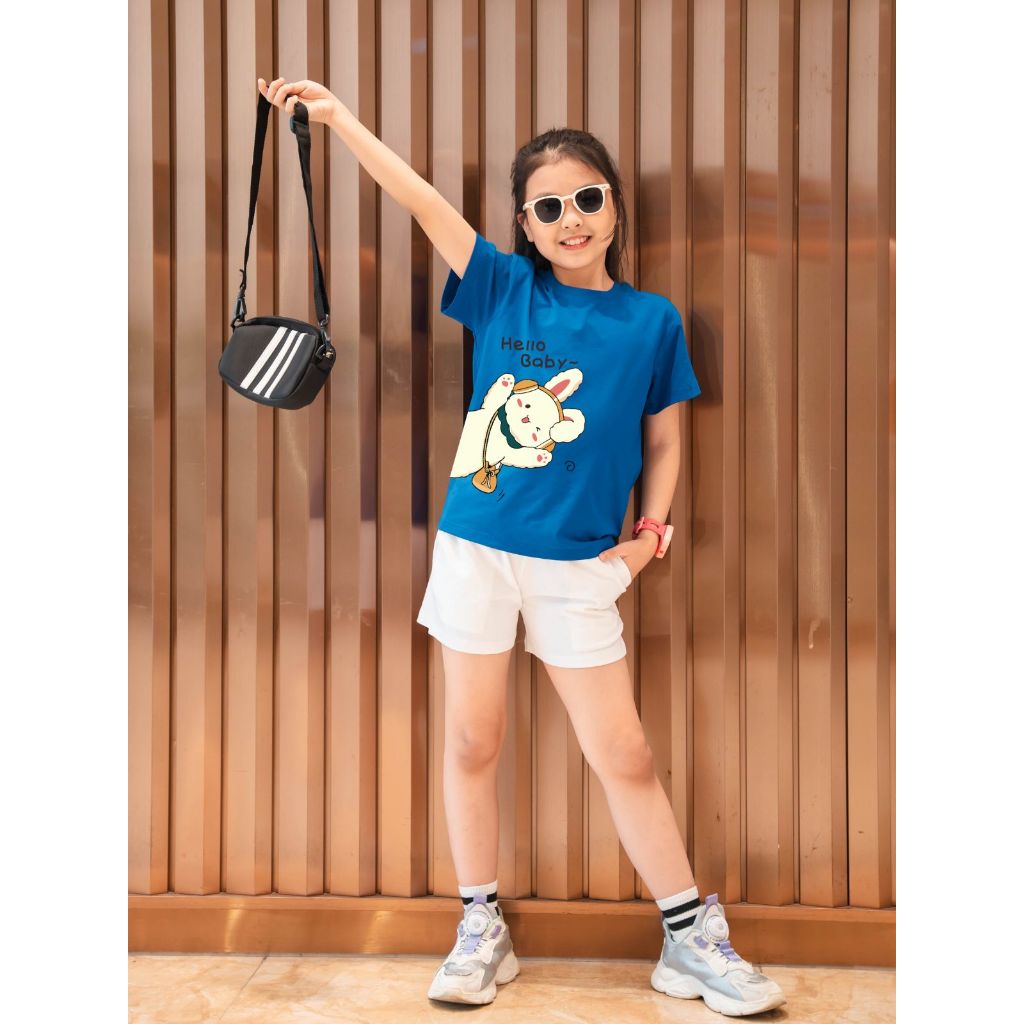Bộ đồ bé gái in hình 'Thỏ hello baby'- Loza Kids SB10