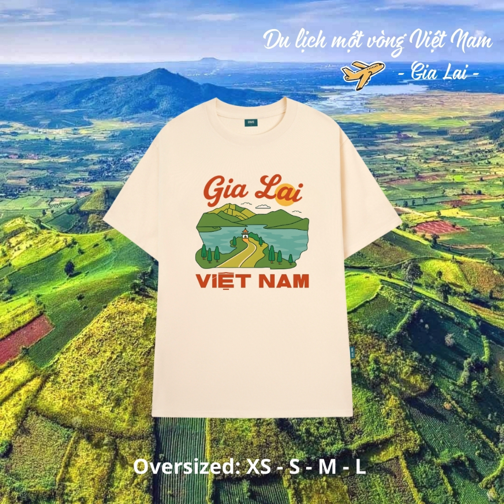 Áo thun du lịch Việt Nam, Huế, Hạ Long... dáng oversize rộng màu be local brand We Tee - T039_thumbnail_14