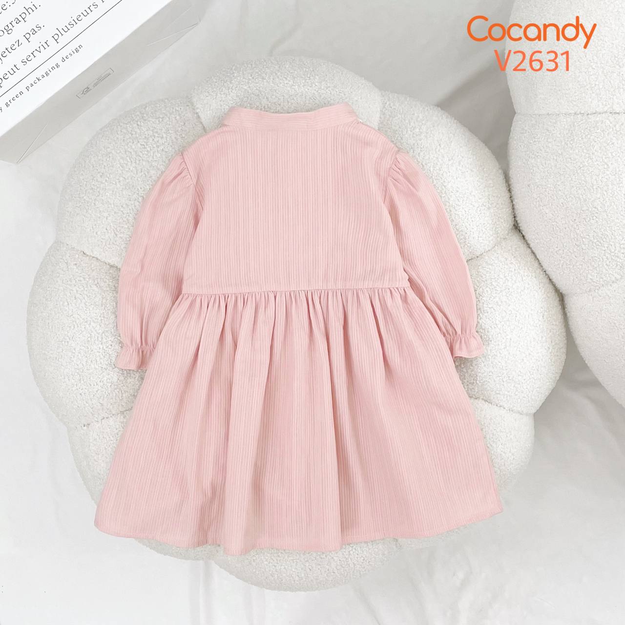 Váy dài HỒNG cổ tàu phối ren TRẮNG_thumbnail_1