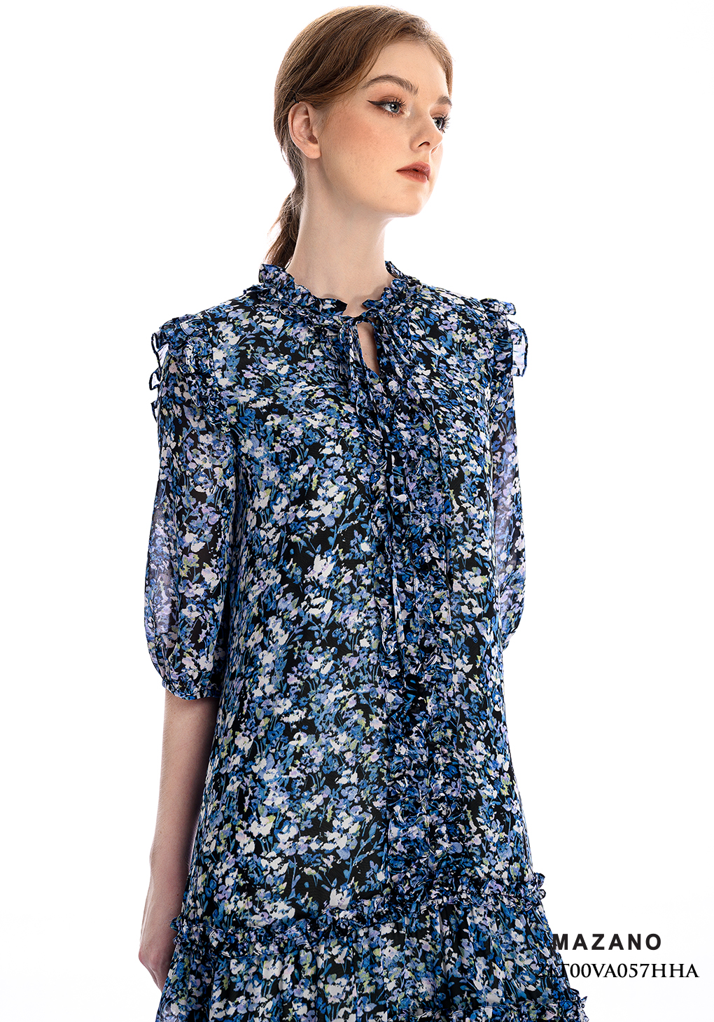 Đầm suông xanh họa tiết chân bèo_thumbnail_4