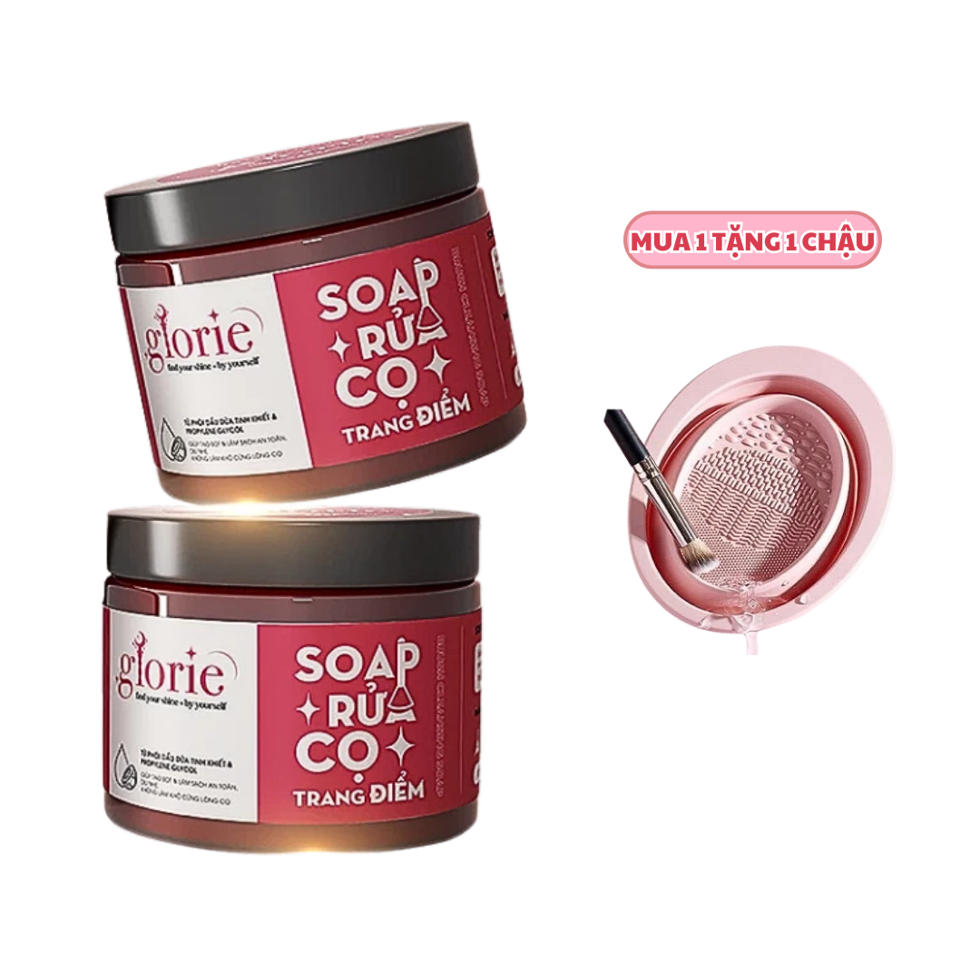 [GLORIE] Soap giặt cọ trang điểm Glorie dừa 130g
