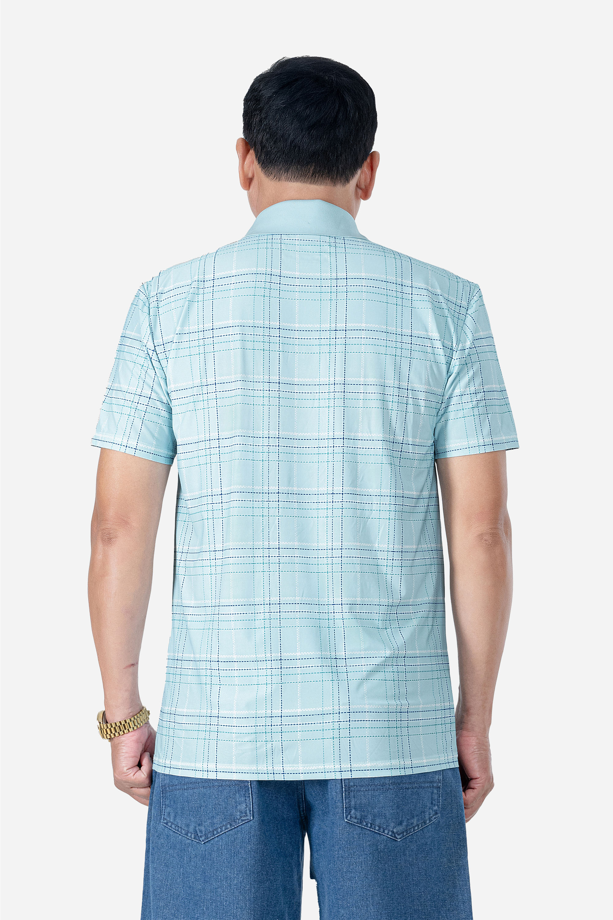 Áo Polo Kẻ Nam Trung Niên ANCHI Chất Liệu Cotton Mĩ Cao Cấp Phom Suông Vạt Ngang Màu Rêu Nhạt_thumbnail_17