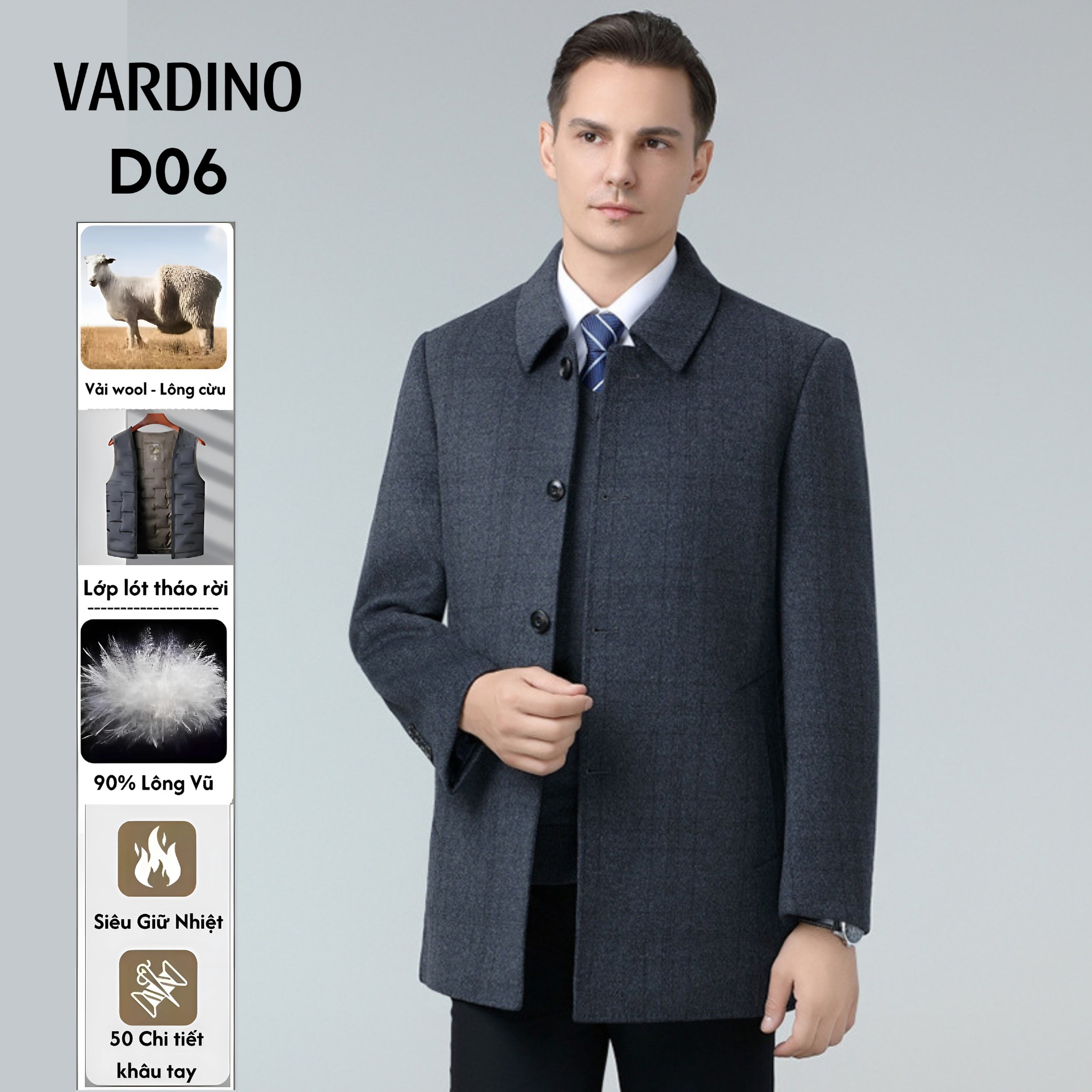 Áo khoác Mangto lót lông vũ, lông cừu D06_thumbnail_3