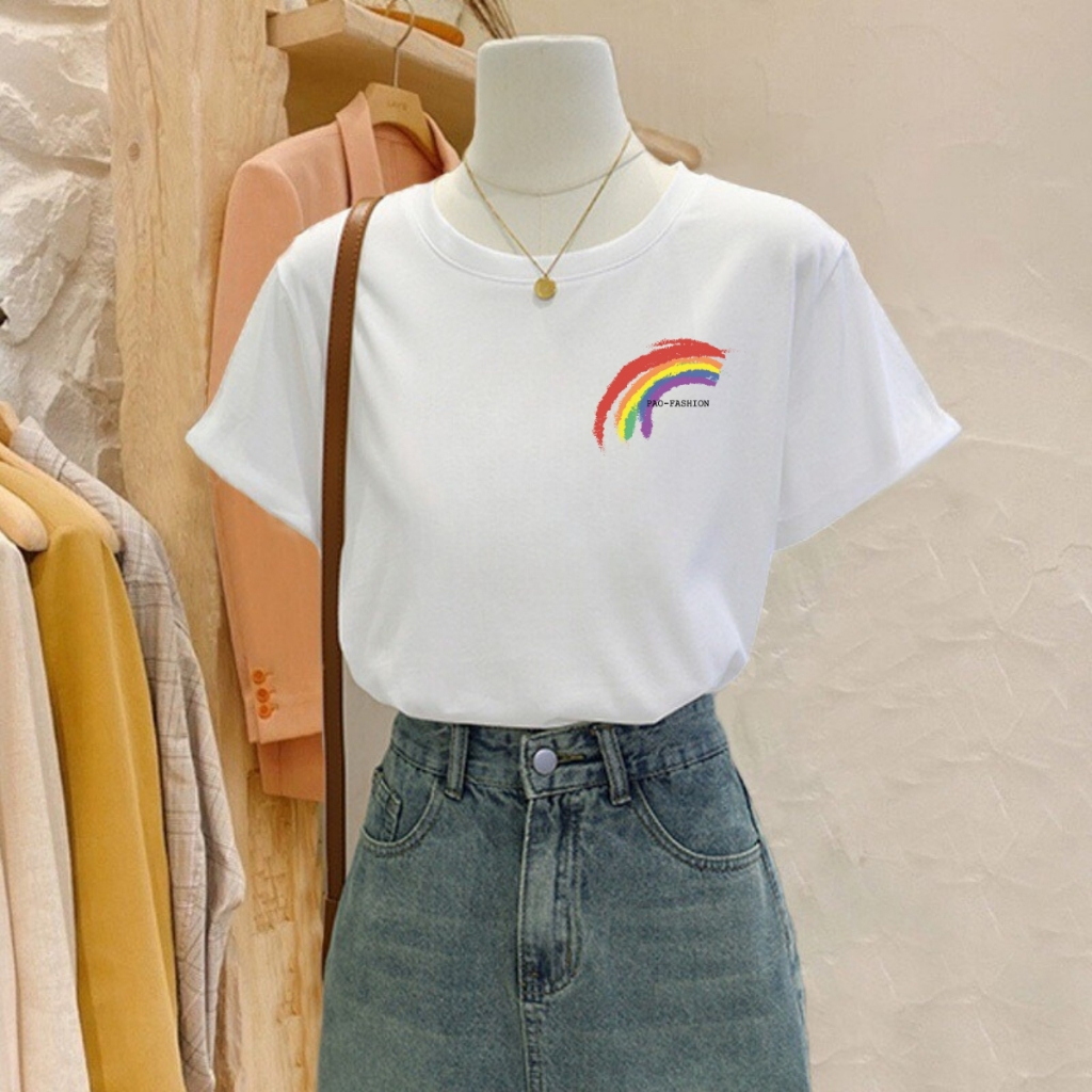 [Form vừa] Áo phông nữ màu trắng in hình dễ thương phong cách Hàn Quốc - Áo thun nữ Loza G0152_thumbnail_4