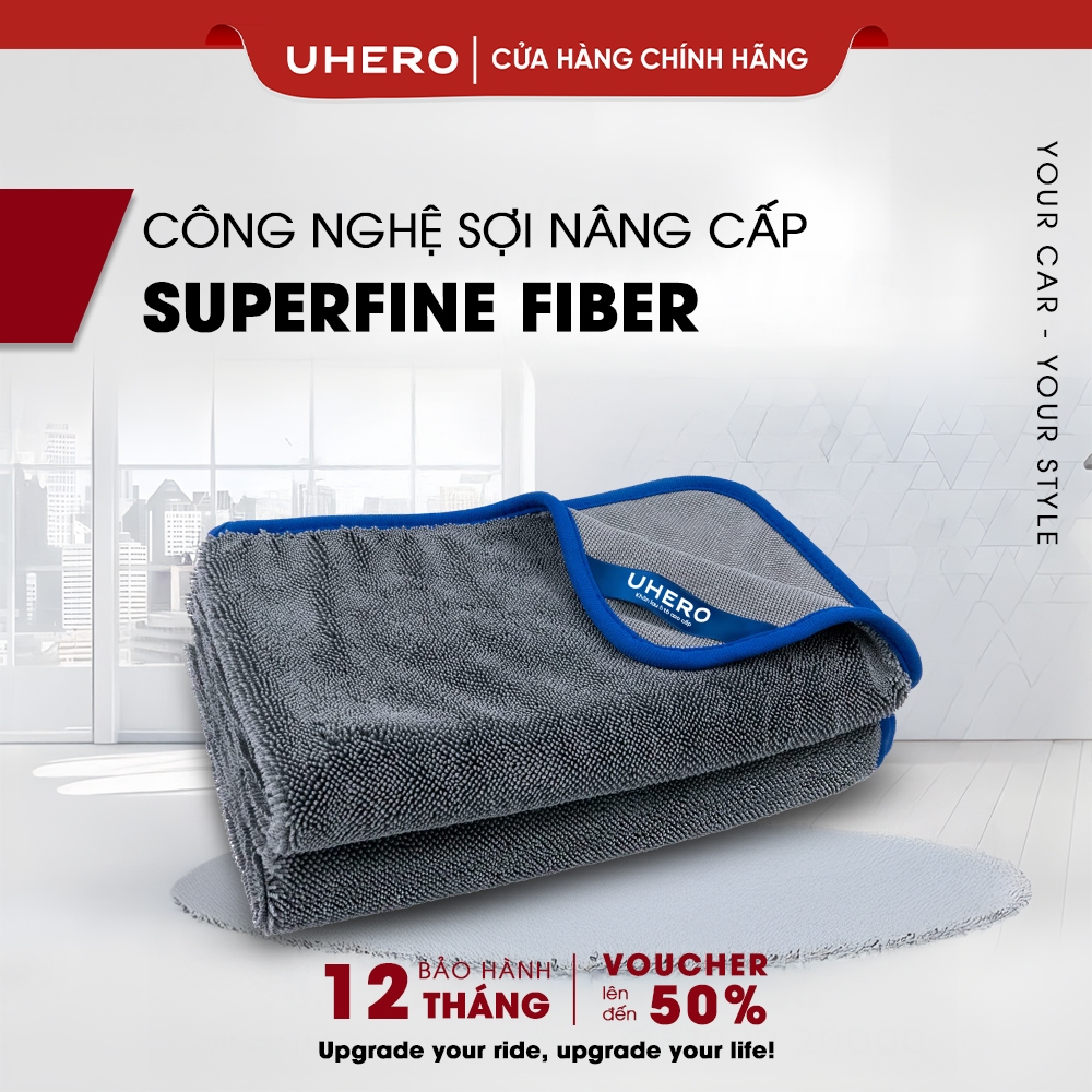 UHERO Khăn lau ô tô KL02 sợi superfine fiber 650gsm thấm hút tốt, chống trầy xước sơn, không rụng sợi vải, phụ kiện lau xe_thumbnail_13