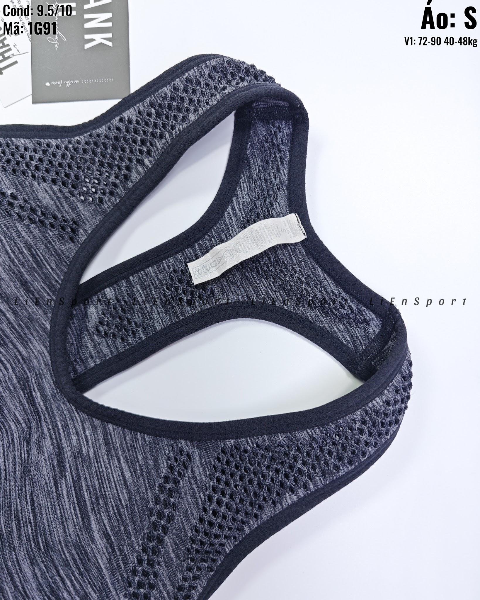 New Balance Áo bra thể thao Nữ Size S Xám phối đen Auth 2nd Lưng chữ X thoáng khí Vải co giãn tốt Họa tiết lưới sườn Phù hợp yoga gym chạy bộ Mã:1G91_thumbnail_2