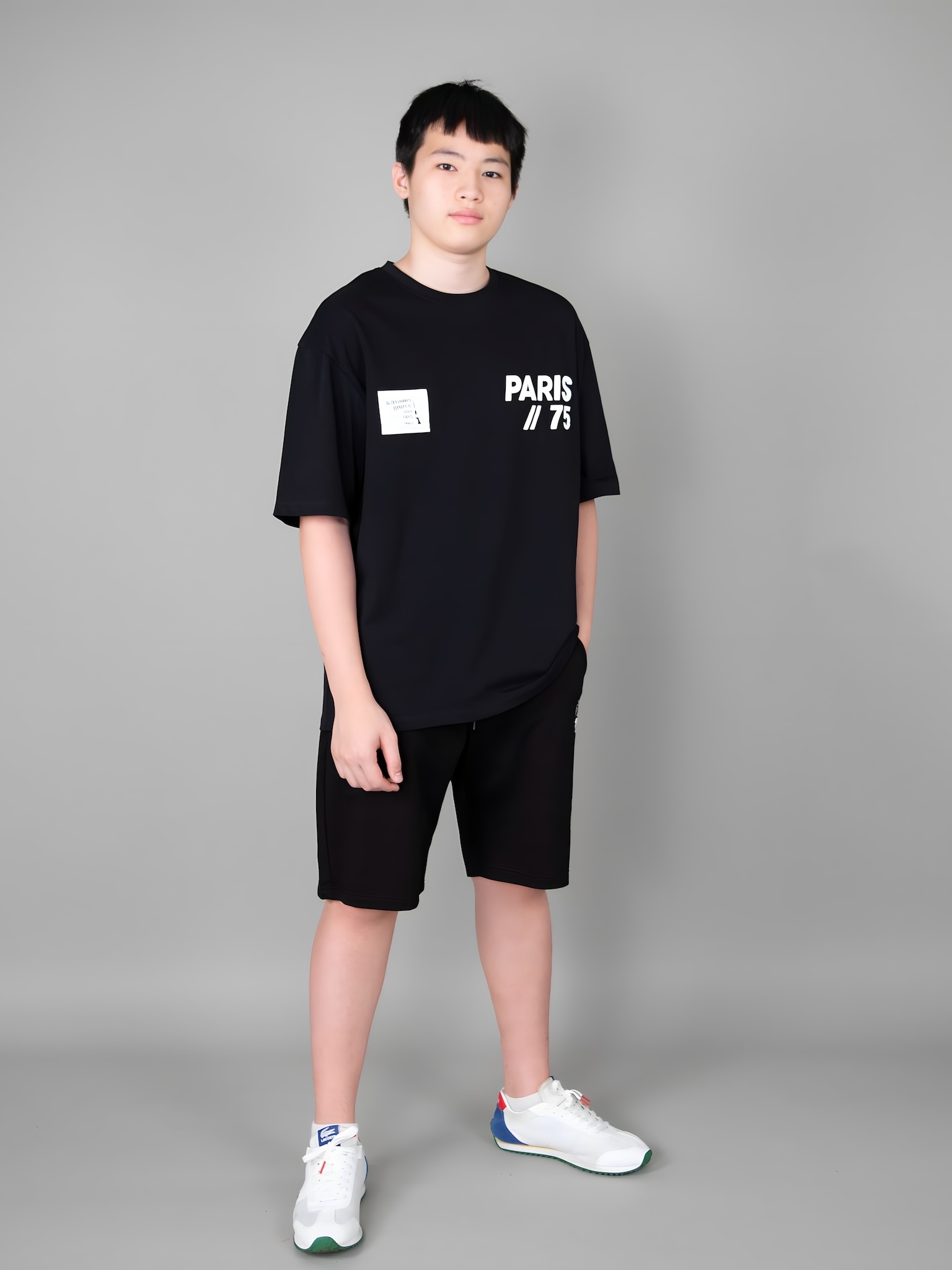 Áo phông bé trai dáng rộng màu đen chữ Paris số 75_thumbnail_2