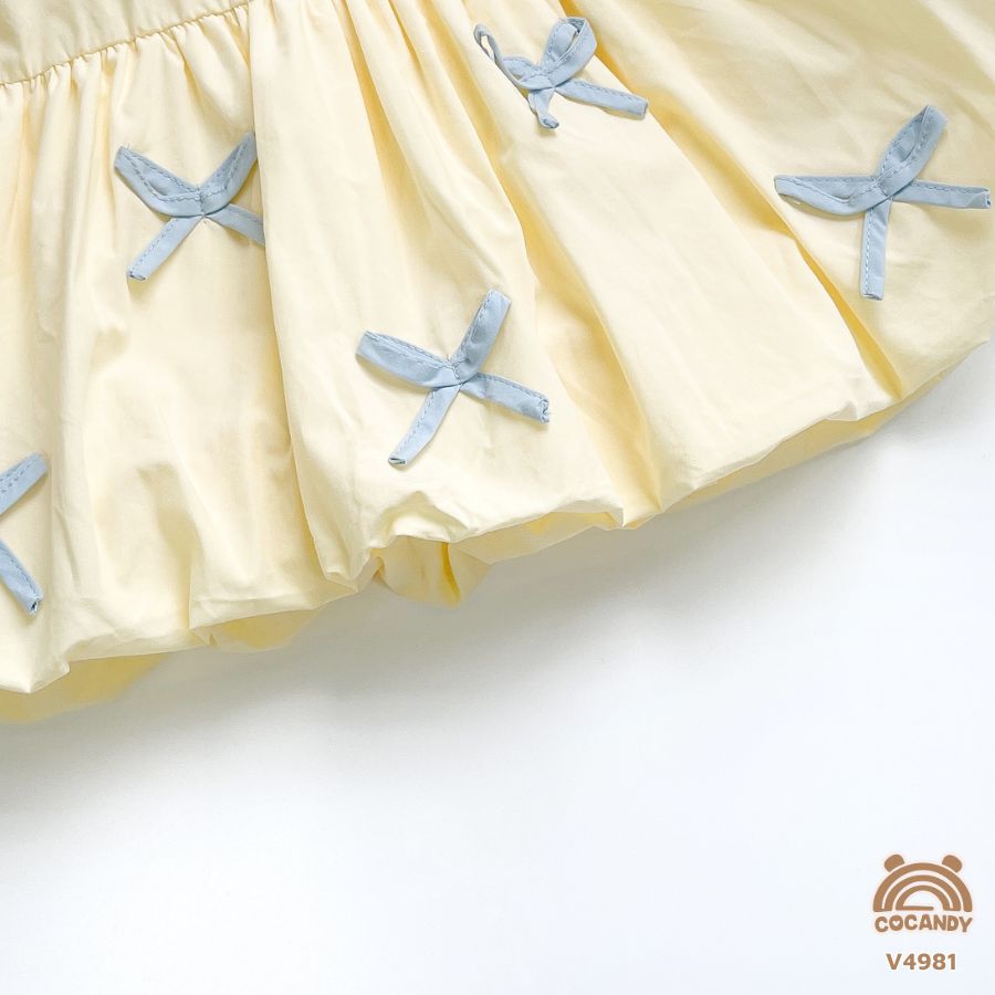 Váy cộc VÀNG quả bí phối nơ xanh_thumbnail_2