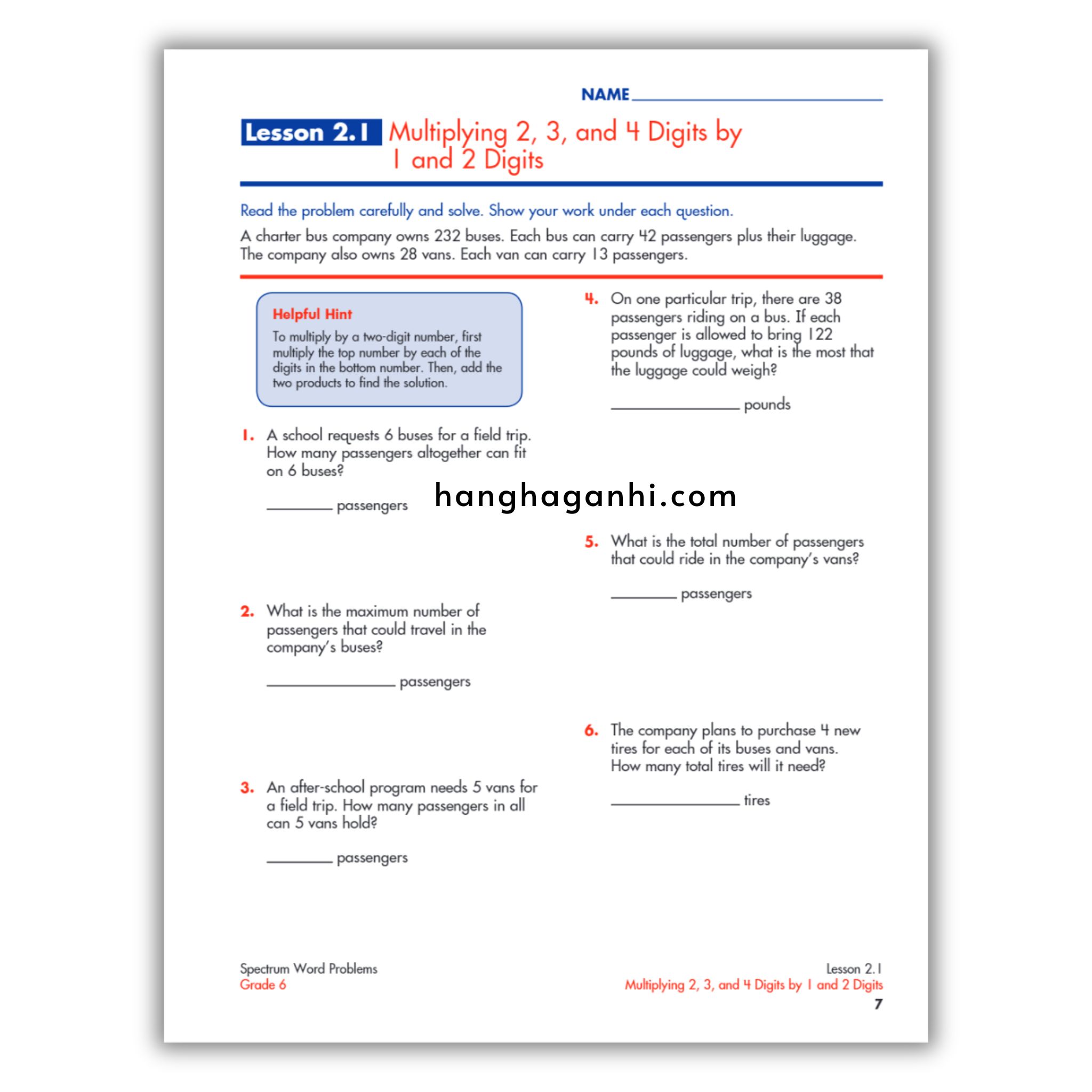 Sách Spectrum Word Problems Workbook Grade 6_thumbnail_9