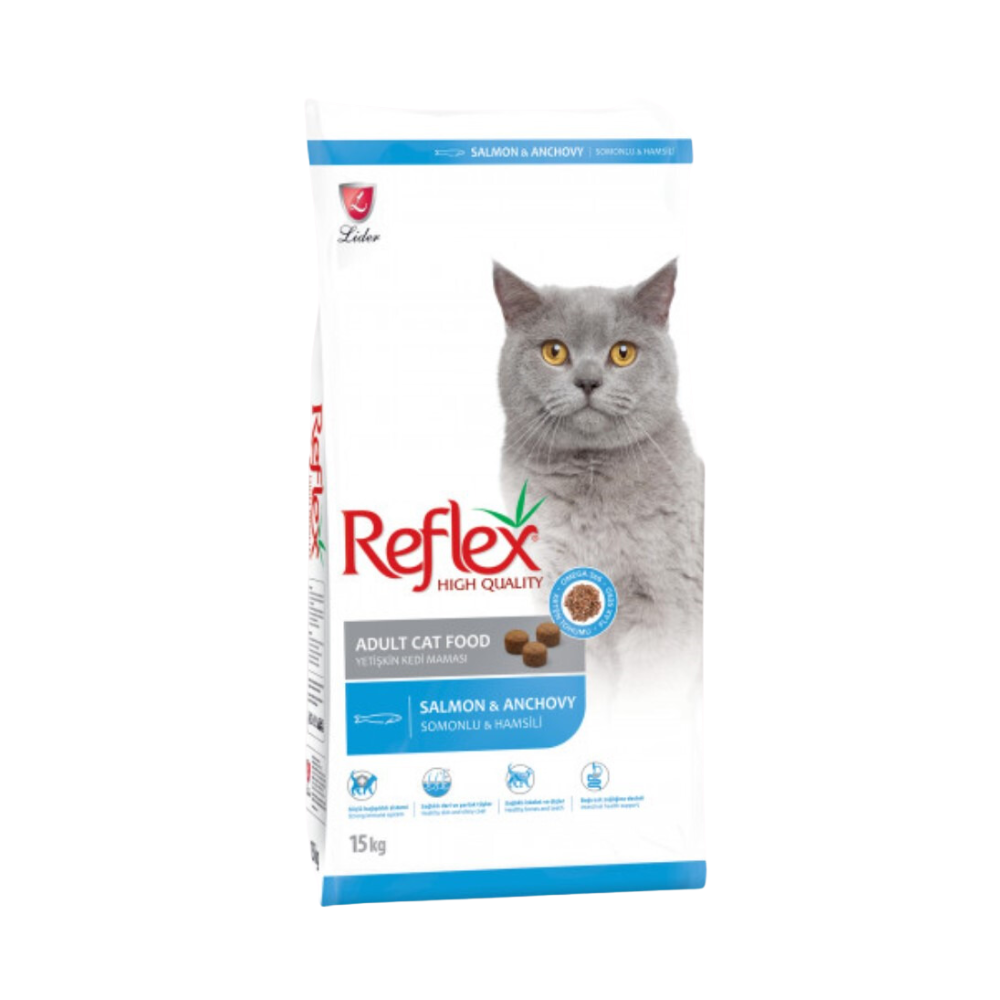 Thức ăn cho mèo Reflex Adult Cat Food Salmon & Anchovy (vị cá hồi & cá cơm) 15kg
