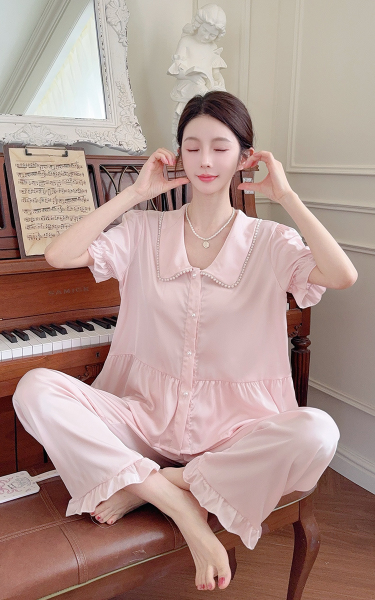 LECODAI01 Pijama lụa cổ viền ngọc trai cộc tay_thumbnail_3