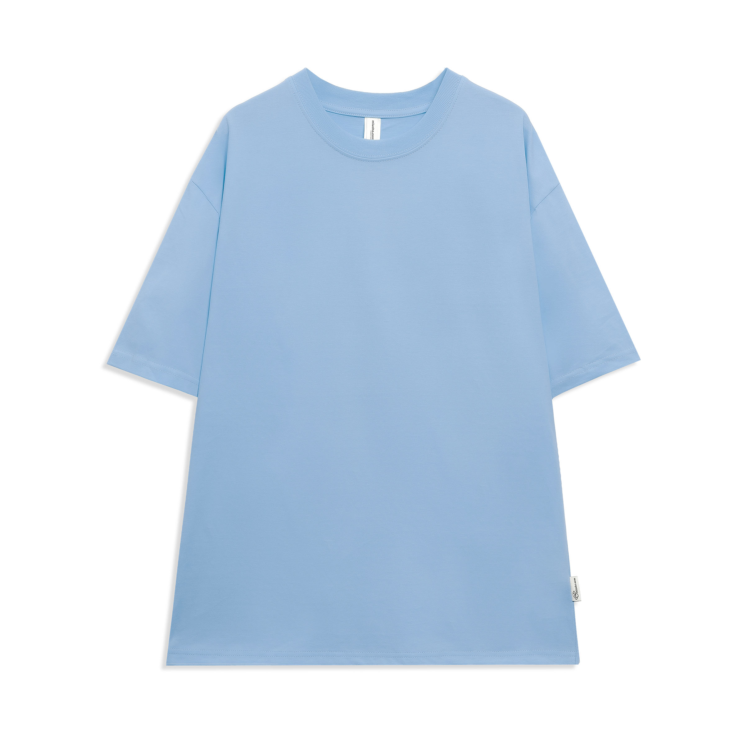 Áo thun trơn form rộng ATT01 Miucho vải cotton cổ tròn in basic Top Trắng_thumbnail_28