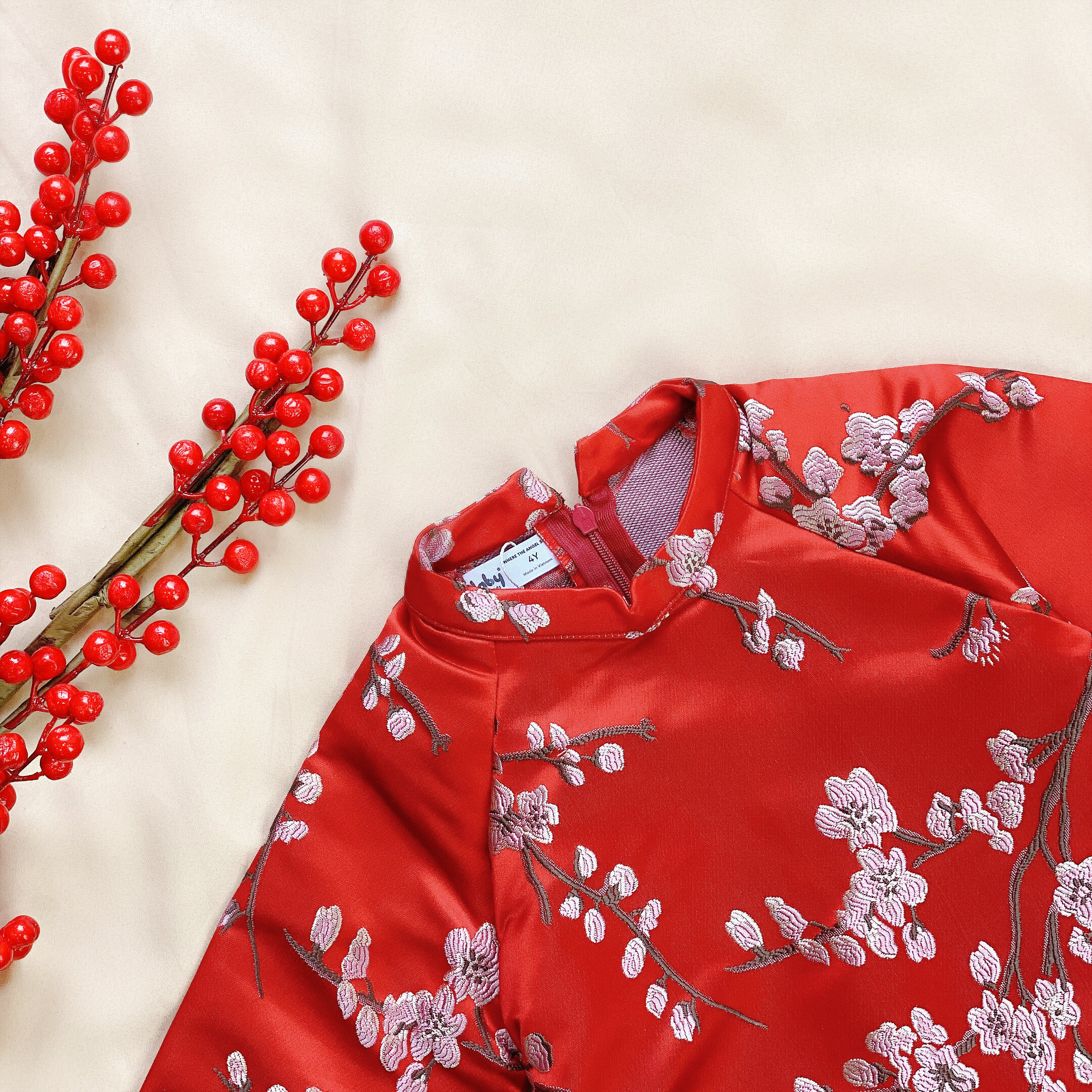 Set áo dài gấm hoa đào_thumbnail_5