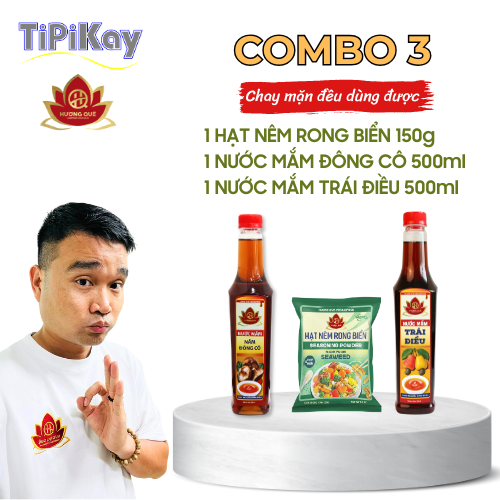 [Combo 3 món] 1 Nước Mắm Trái Điều 500ml + 1 Nước Mắm Đông Cô 500ml + Hạt Nêm Rong Biển 150g CBTP-TDDCHN