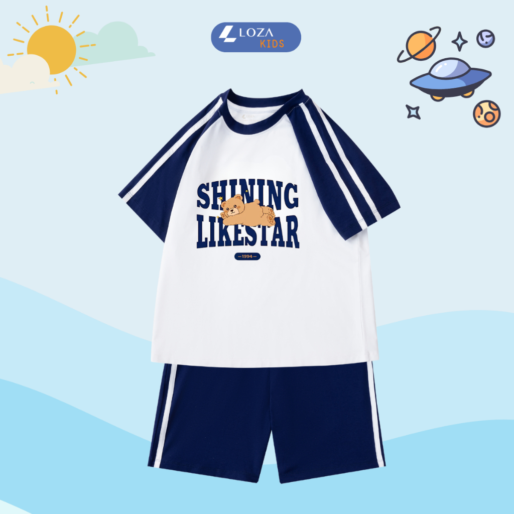Đồ bộ trẻ em phối viền hình gấu - Loza Kids BF256_thumbnail_0