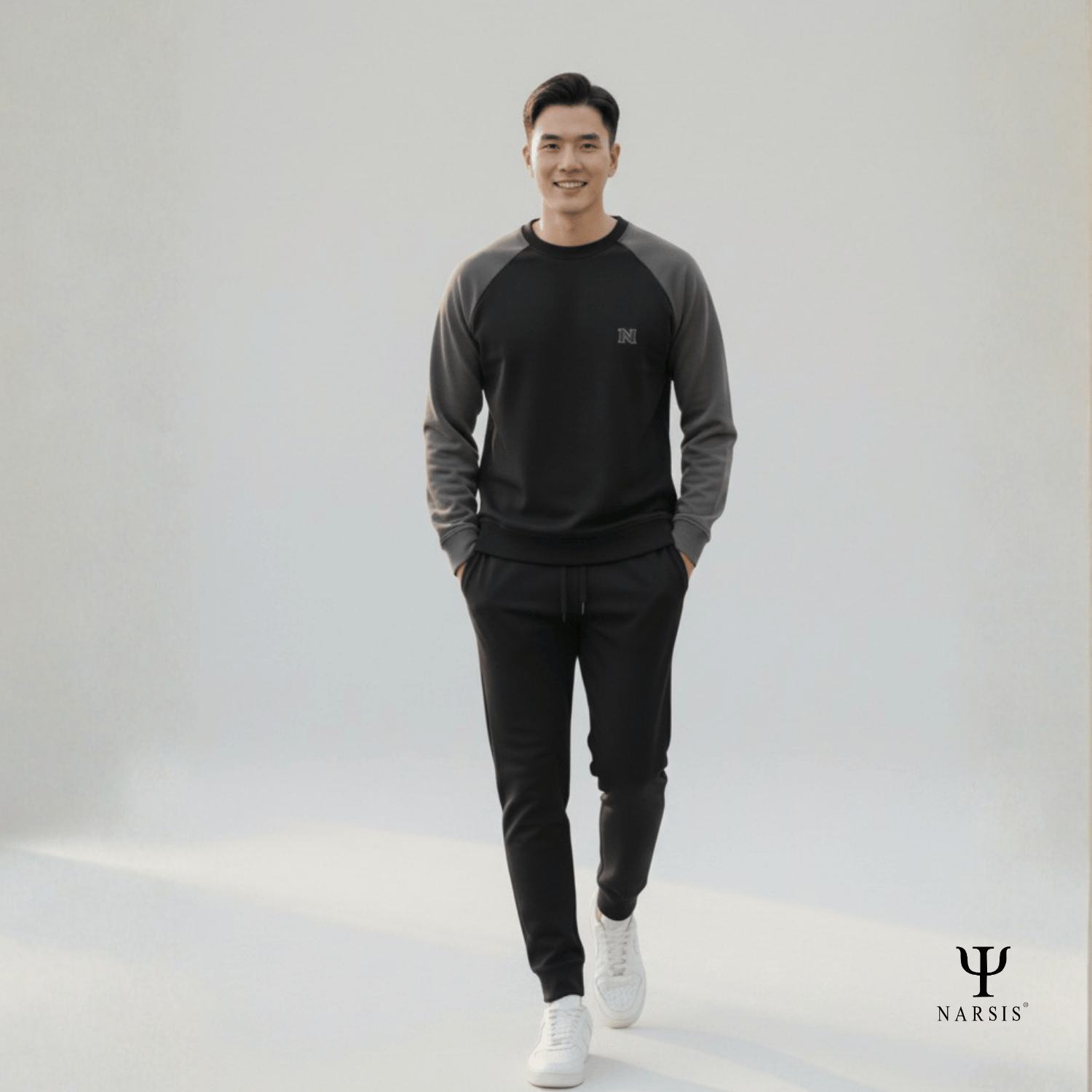 Bộ Thu Đông Nam Cotton Nỉ NARSIS Cao Cấp E25015, Bộ Đồ Nam Dài Tay Giữ Ấm, Form Thể Thao Trẻ Trung_thumbnail_7