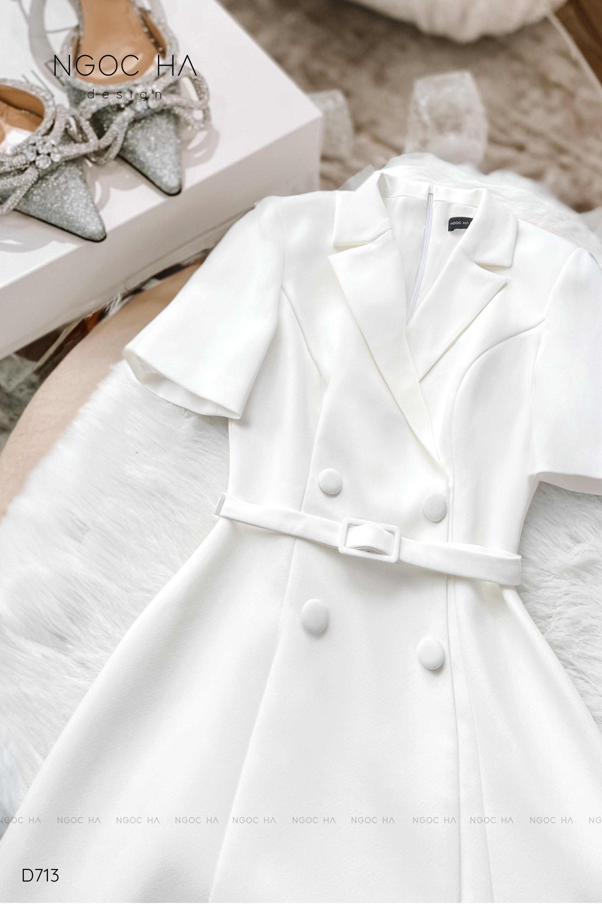 Irene Dress - Đầm Vest Dáng Xòe Kèm Đai D713_thumbnail_7