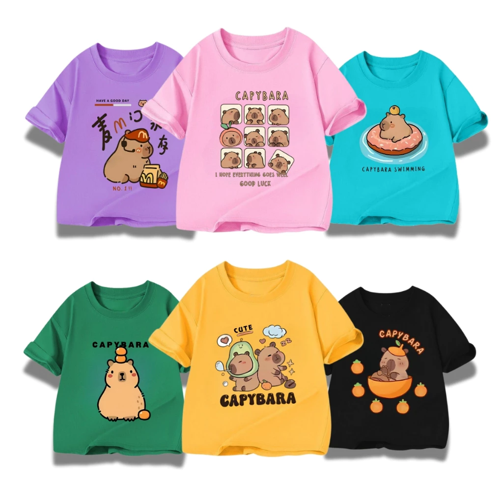 Áo phông bé trai, bé gái in hình CapyBara - Loza Kids AT024