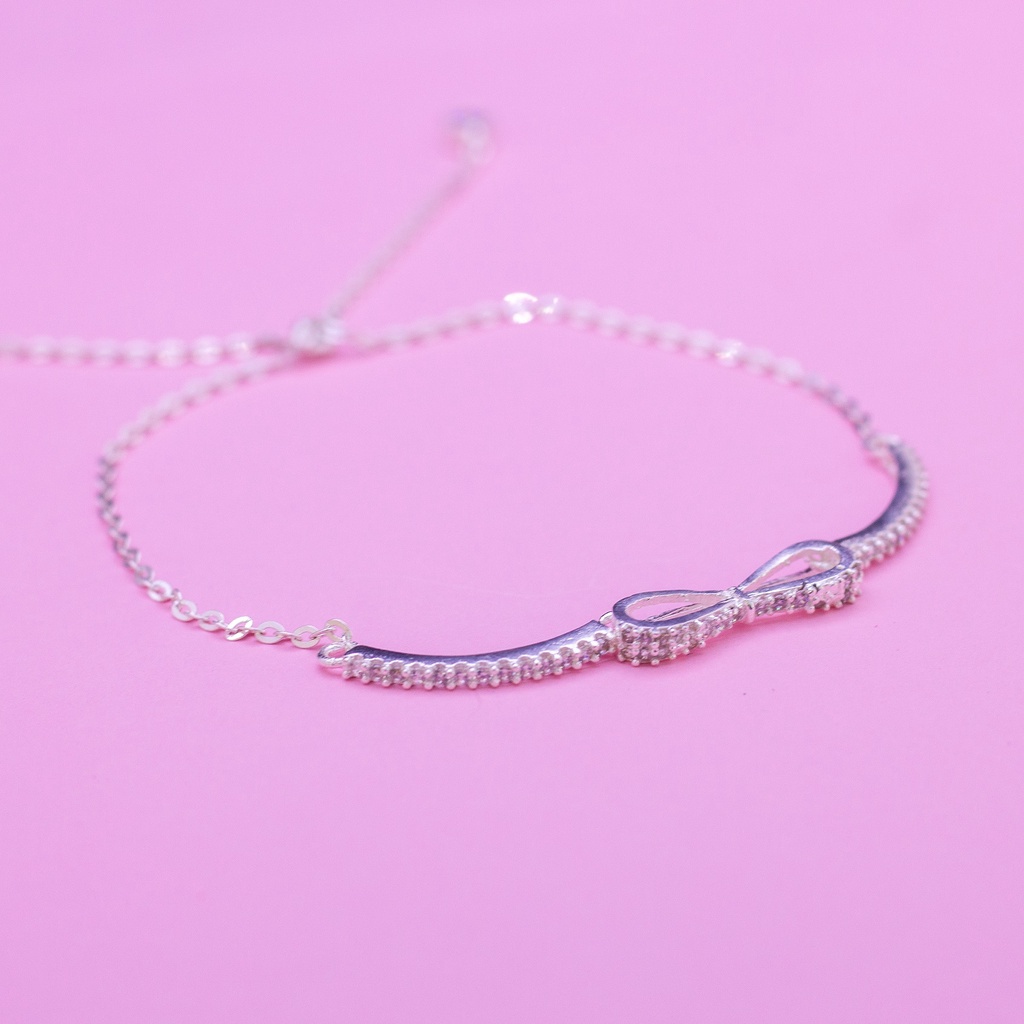 Lắc tay Bạc Thắt Nơ N02 Quà tặng sinh nhật, bạn gái, bạn bè, người thân ý nghĩa_thumbnail_4