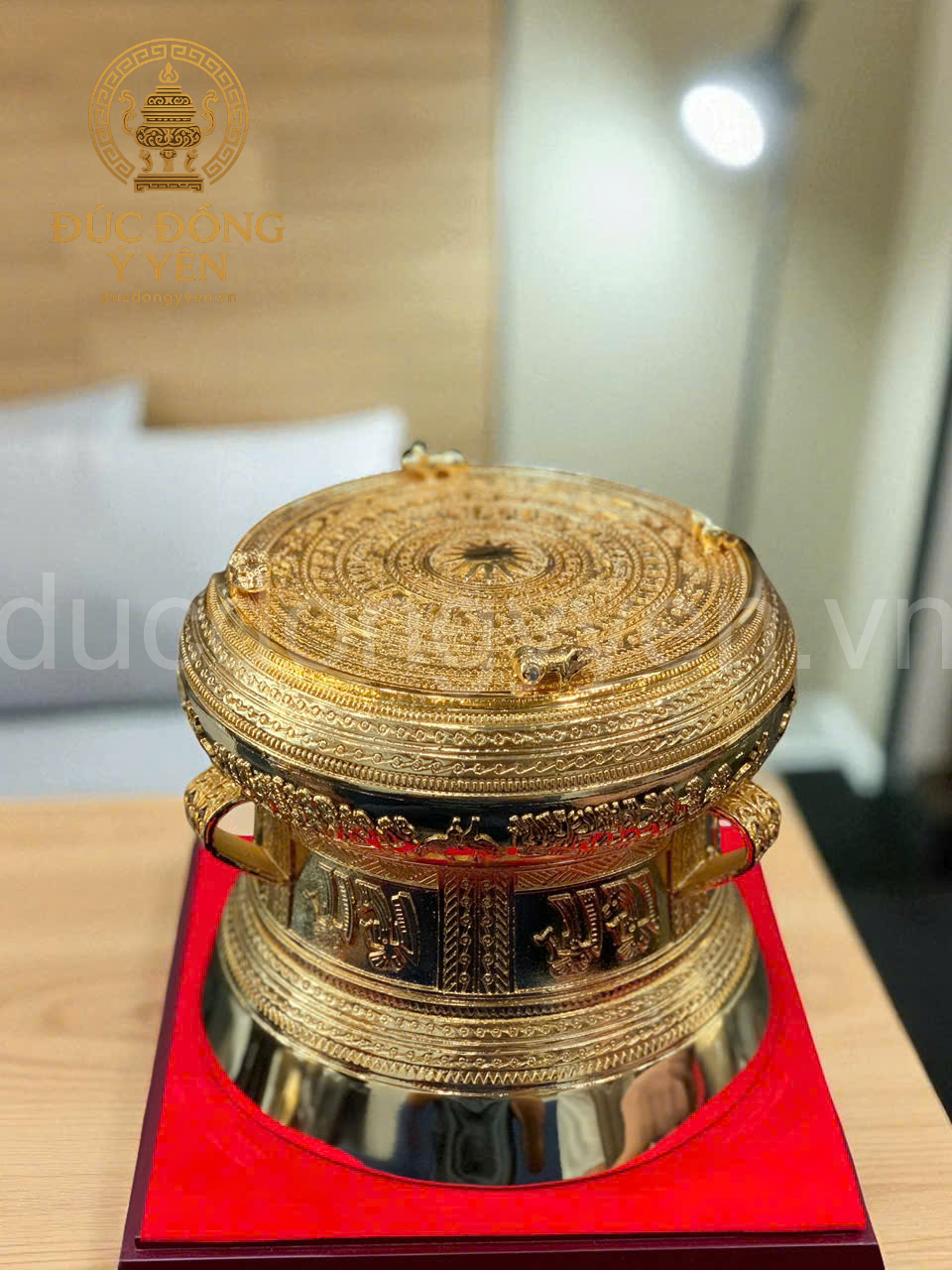 Quả trống đồng quà tặng mạ vàng _thumbnail_1