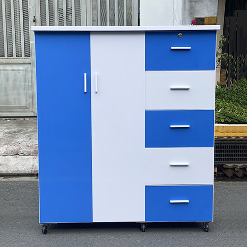 Tủ nhựa đựng quần áo 5 ngăn màu gỗ thông