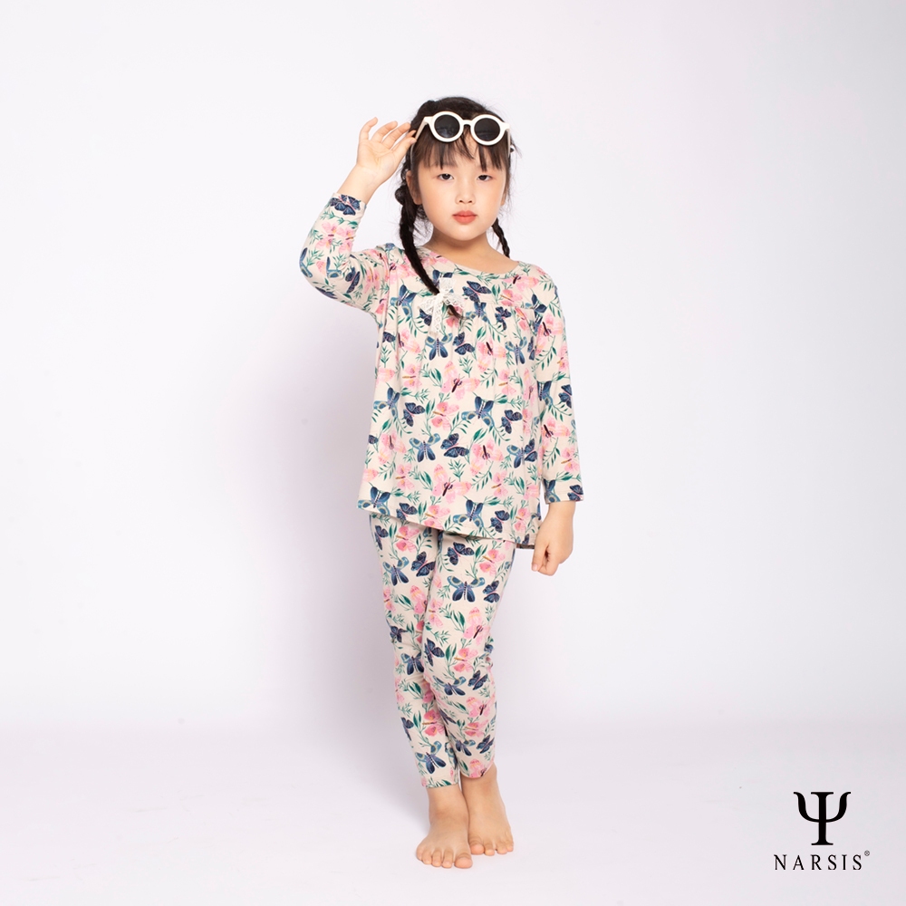 BỘ MẶC NHÀ BÉ GÁI NARSIS CHẤT LIỆU COTTON IN HỌA TIẾT HÌNH BƯỚM DỄ THƯƠNG SET ĐỒ THU ĐÔNG DÀNH CH...