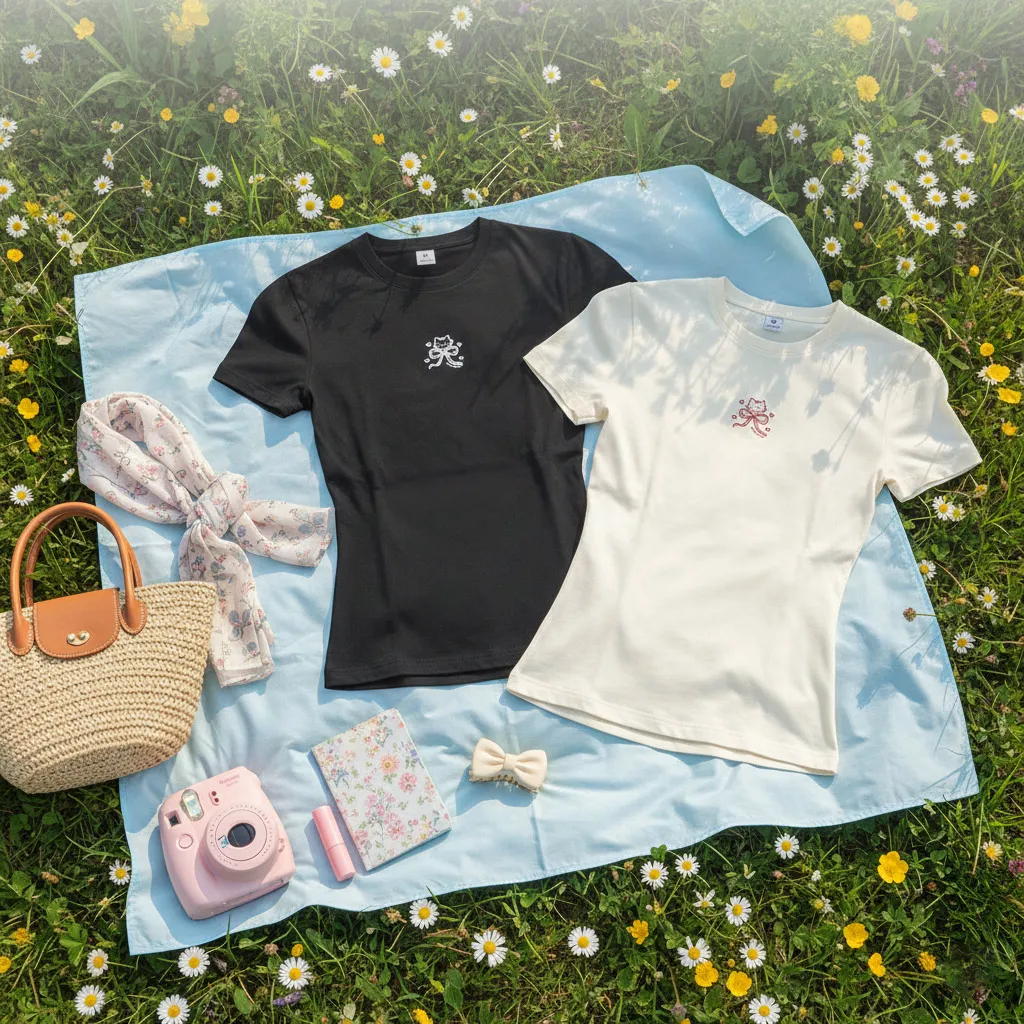 Áo baby tee form ôm body hình nơ cute Beezy 3332_thumbnail_7