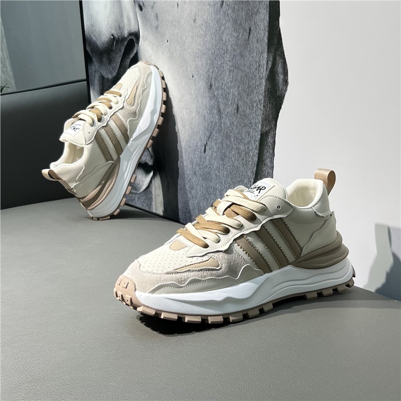 GA354-Giày thể thao nam mùa thu 2024 – Giày da tổng hợp đế dày, phong cách Hàn Quốc, giày trắng nam thời trang BC_thumbnail_3