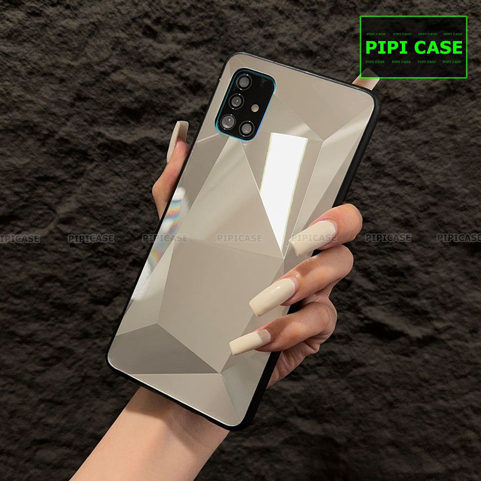 Ốp Lưng Samsung A71 - Kim Cương 6D - Bạc