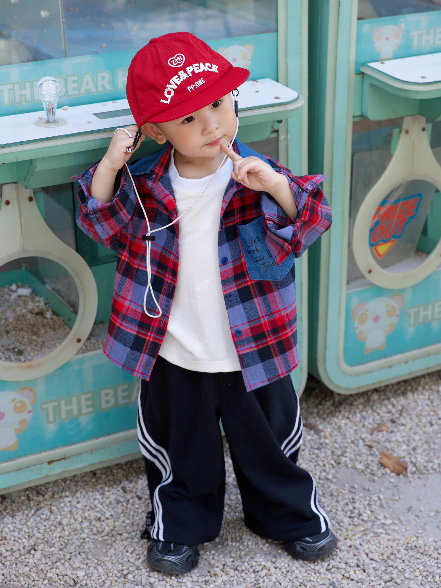 Áo sơ mi cotton caro phối cổ bò cho bé