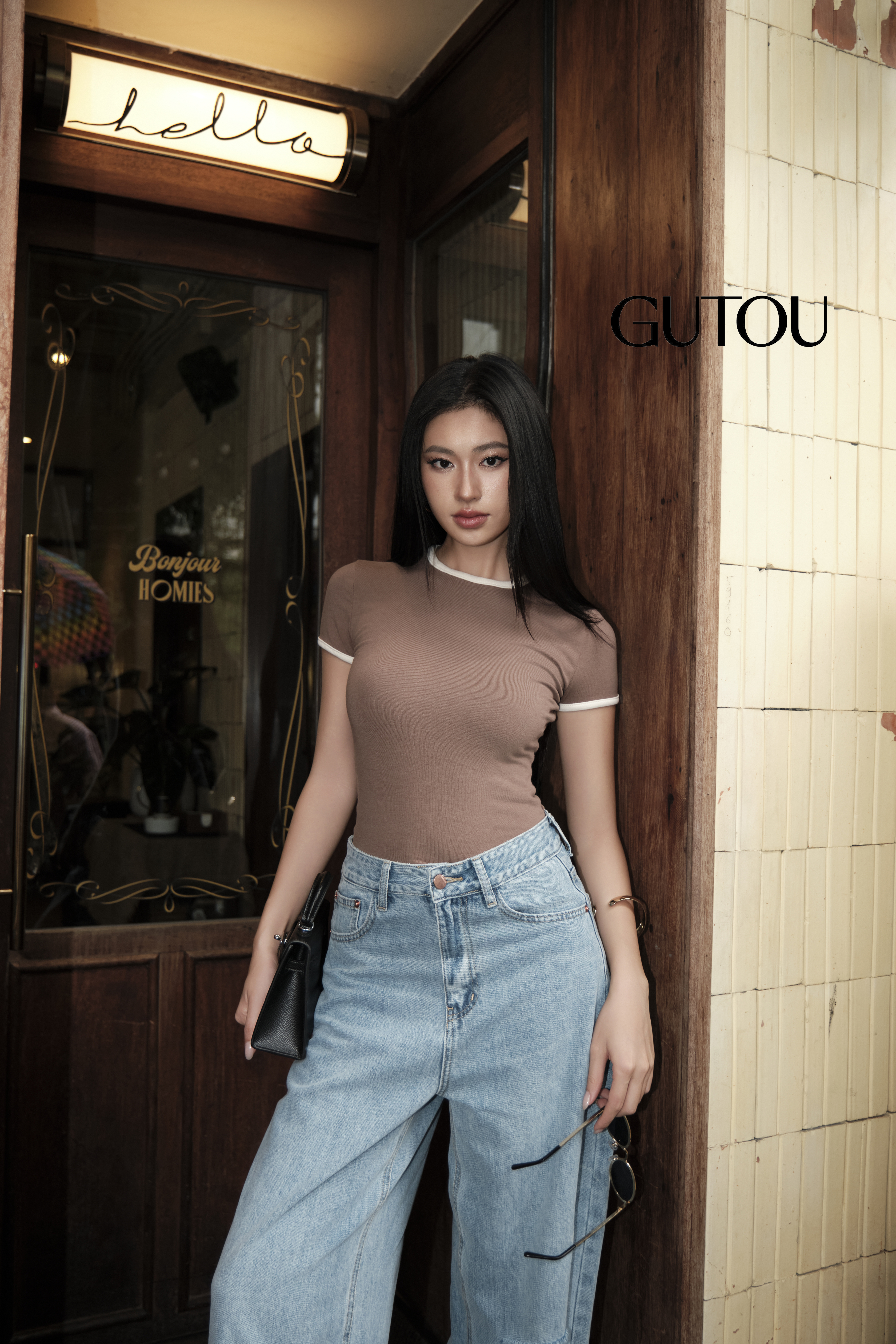 [ GUTOU ] Quần Jean Baggy Rách Gối Hekehego_thumbnail_5