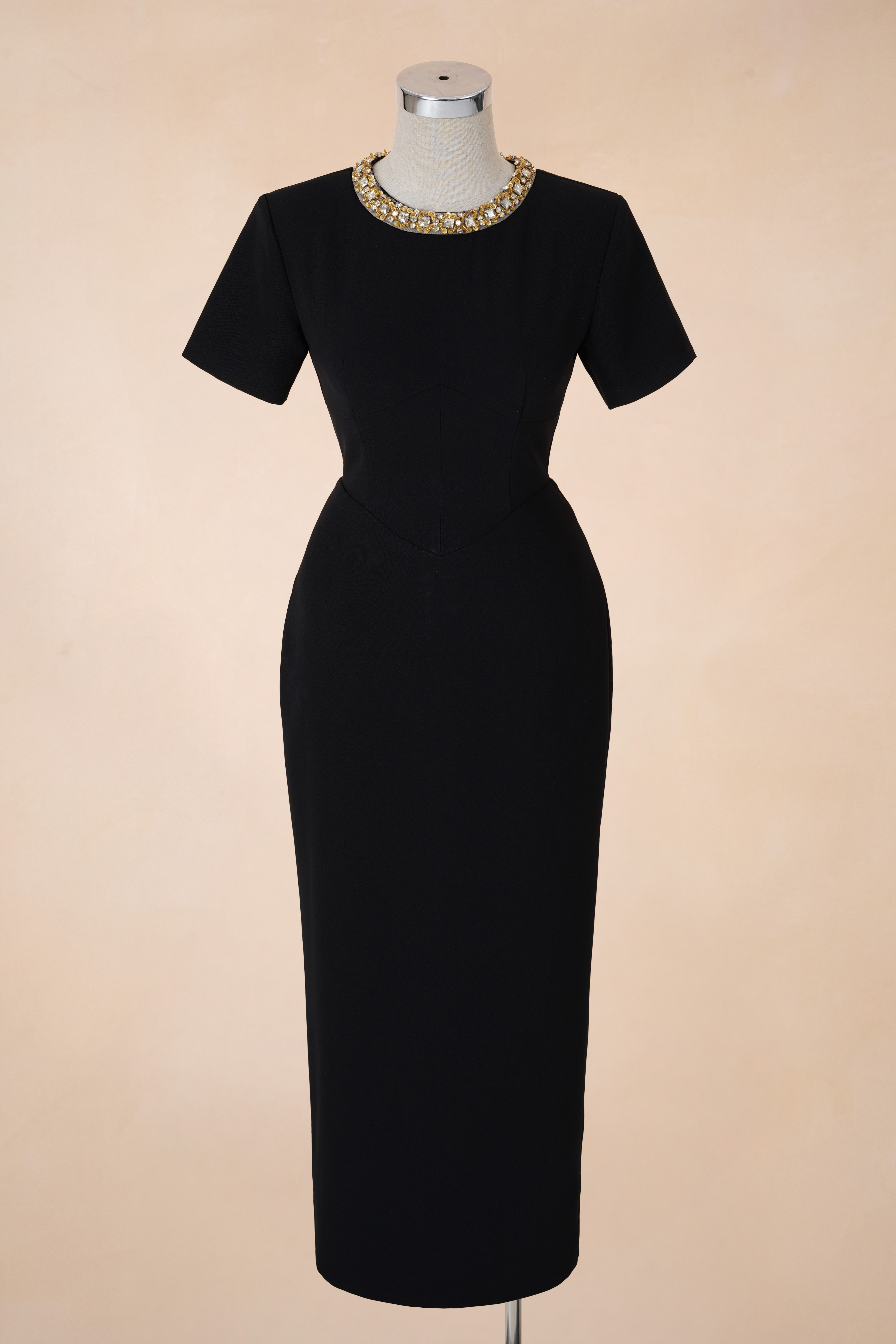 Đầm Bút Chì Trơn Cổ Đá_thumbnail_4