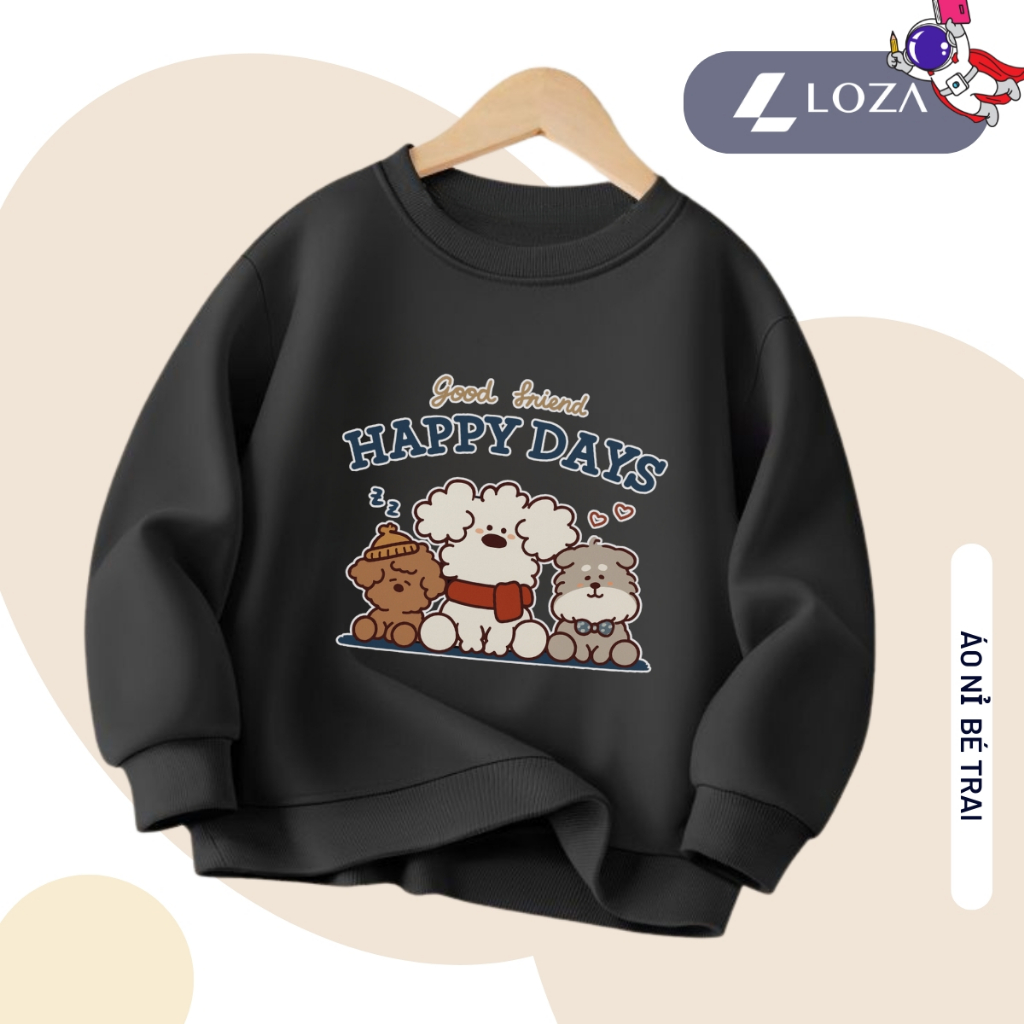 Áo nỉ sweater bé trai màu đen in nhiều hình - Loza Kids IN017_thumbnail_6