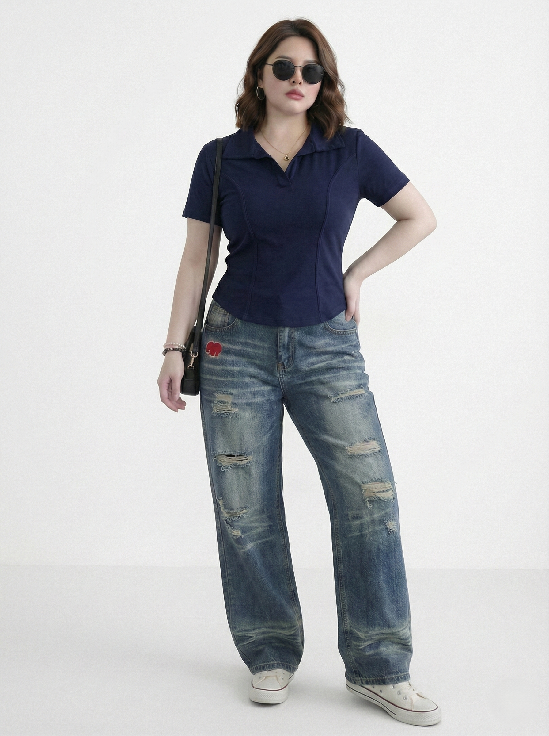 BIGSIZE NỮ-Quần suông thêu voi đỏ T-QJ609